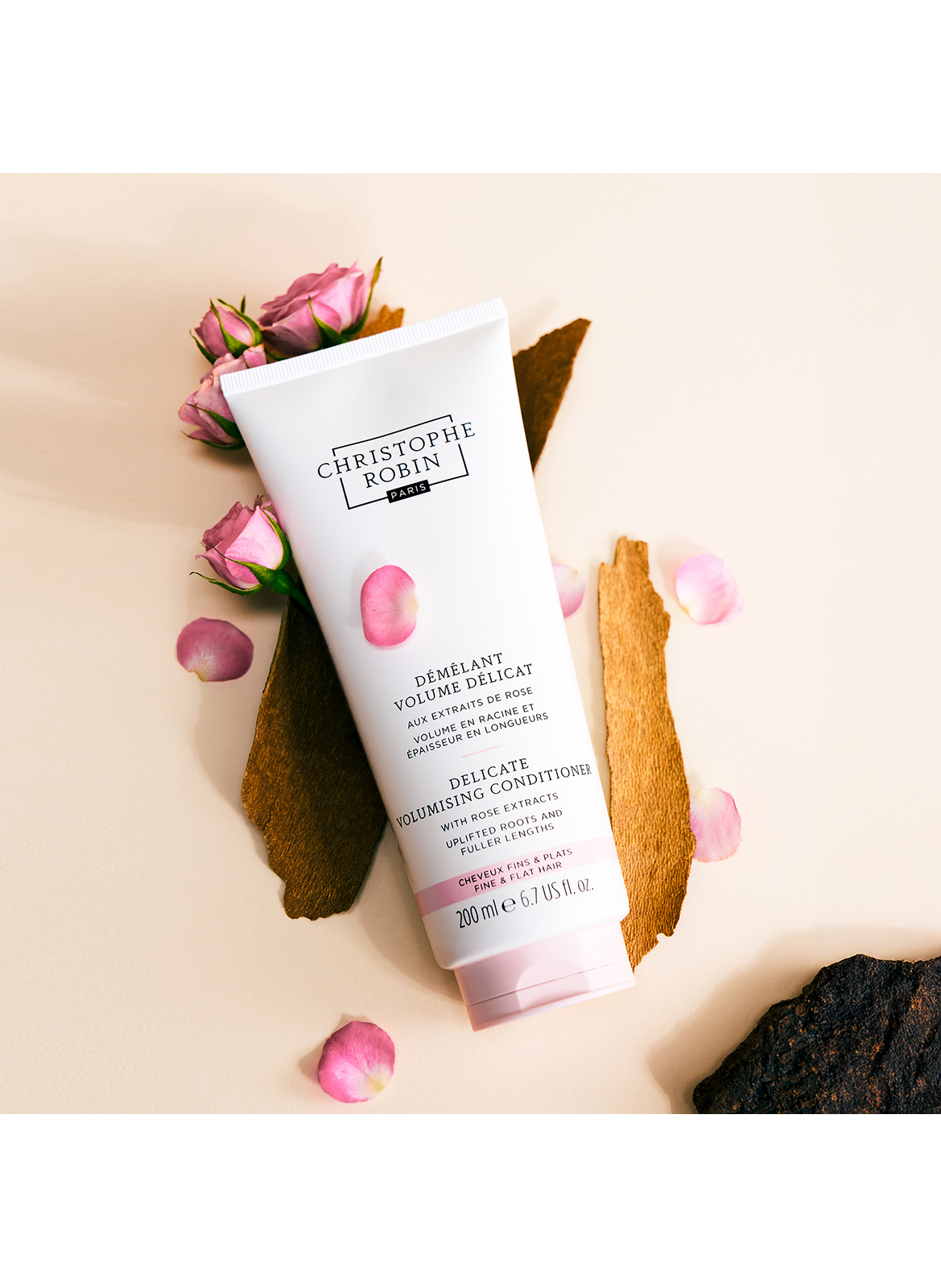 Démêlant volume aux extraits de rose CHRISTOPHE ROBIN No color