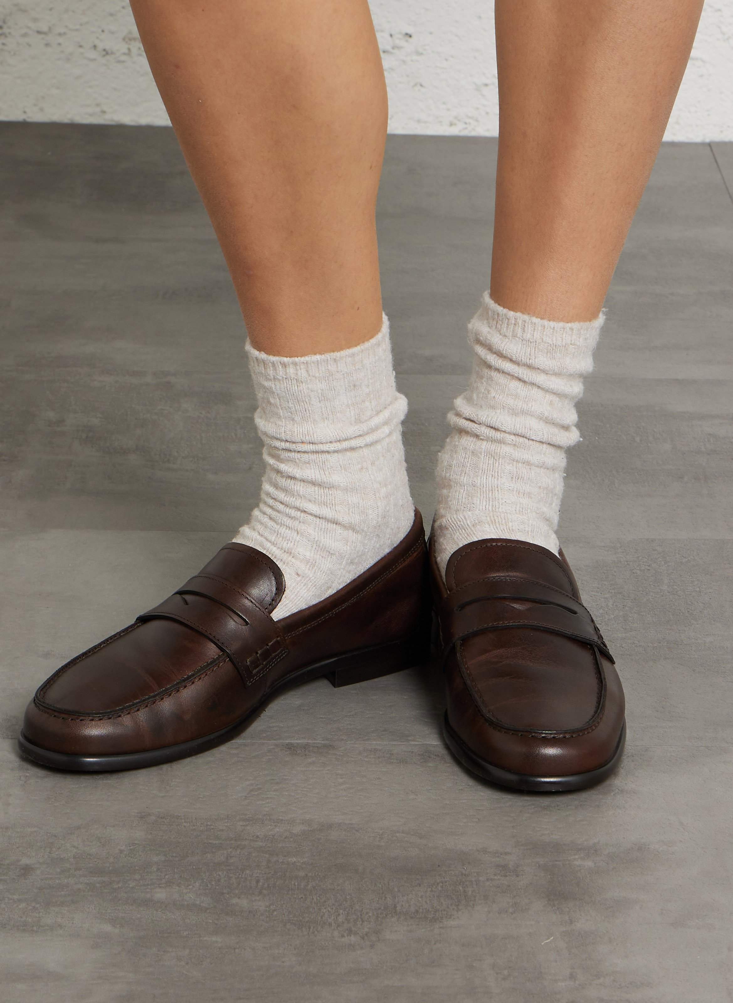 Mocassins unis en cuir lisse MELLOW YELLOW Marron