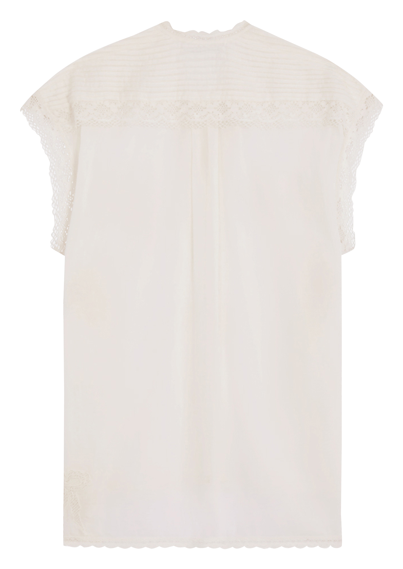 Blouse col rond en coton ROSEANNA Blanc