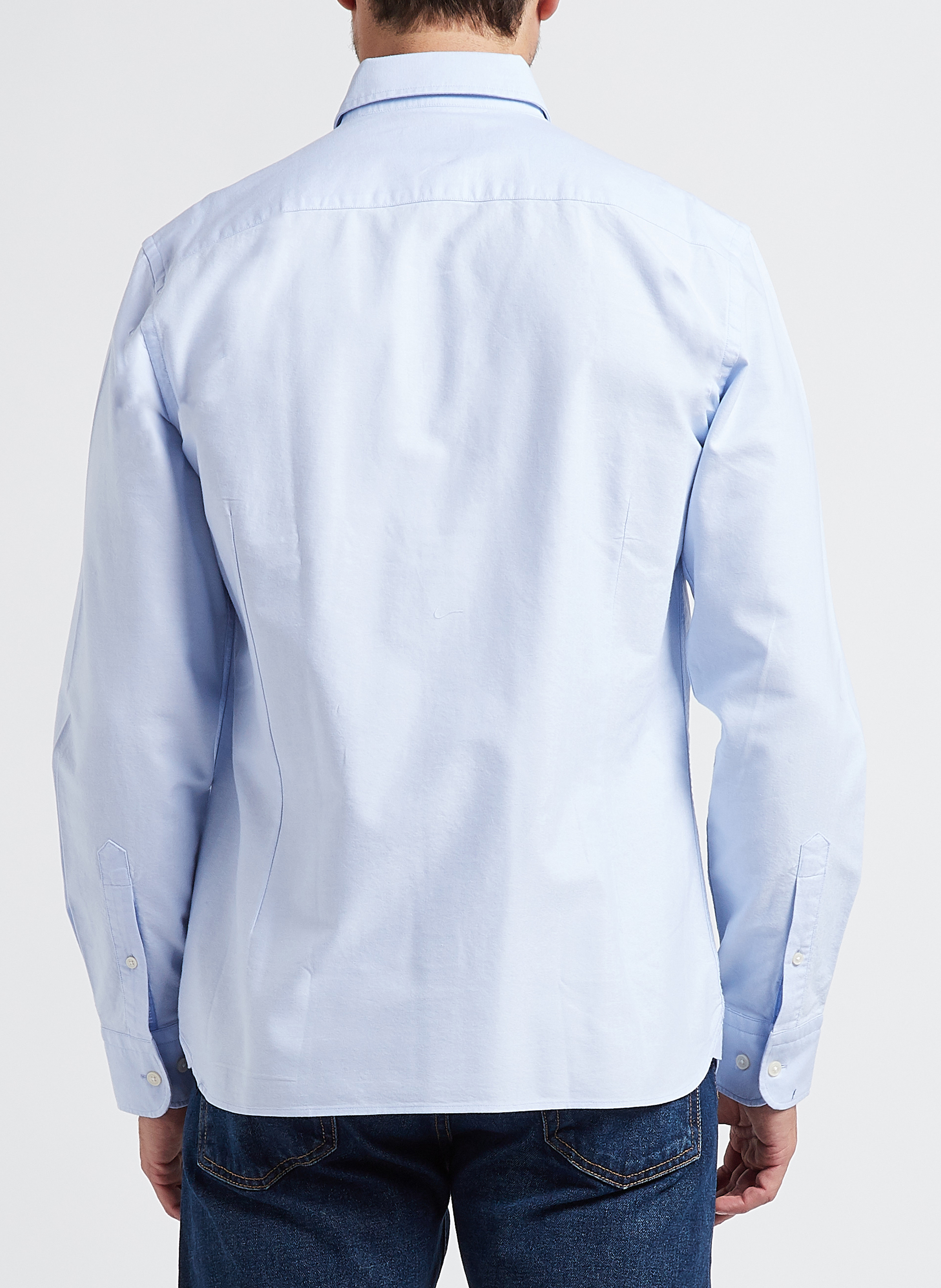 Katoenen blouse met klassieke kraag HACKETT Blauw