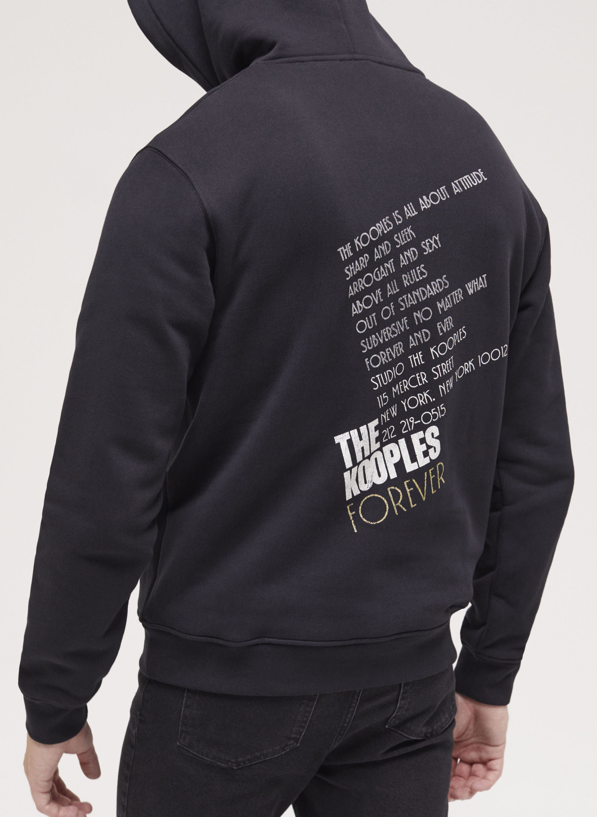 Kapuzensweatshirt aus Baumwolle mit Print THE KOOPLES Schwarz