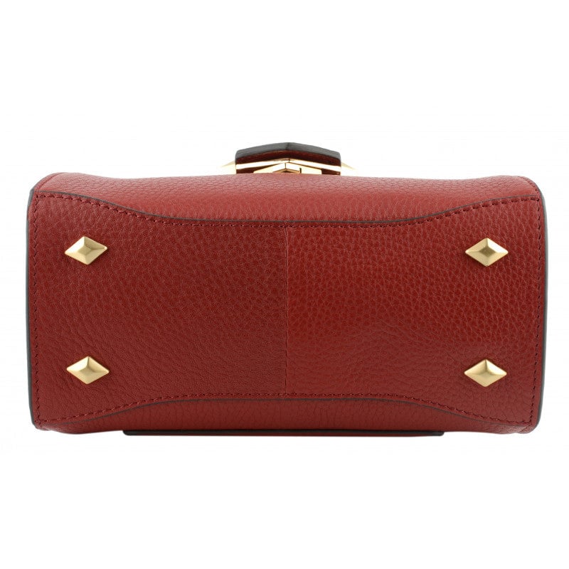Calfskin leather handbag POURCHET Red