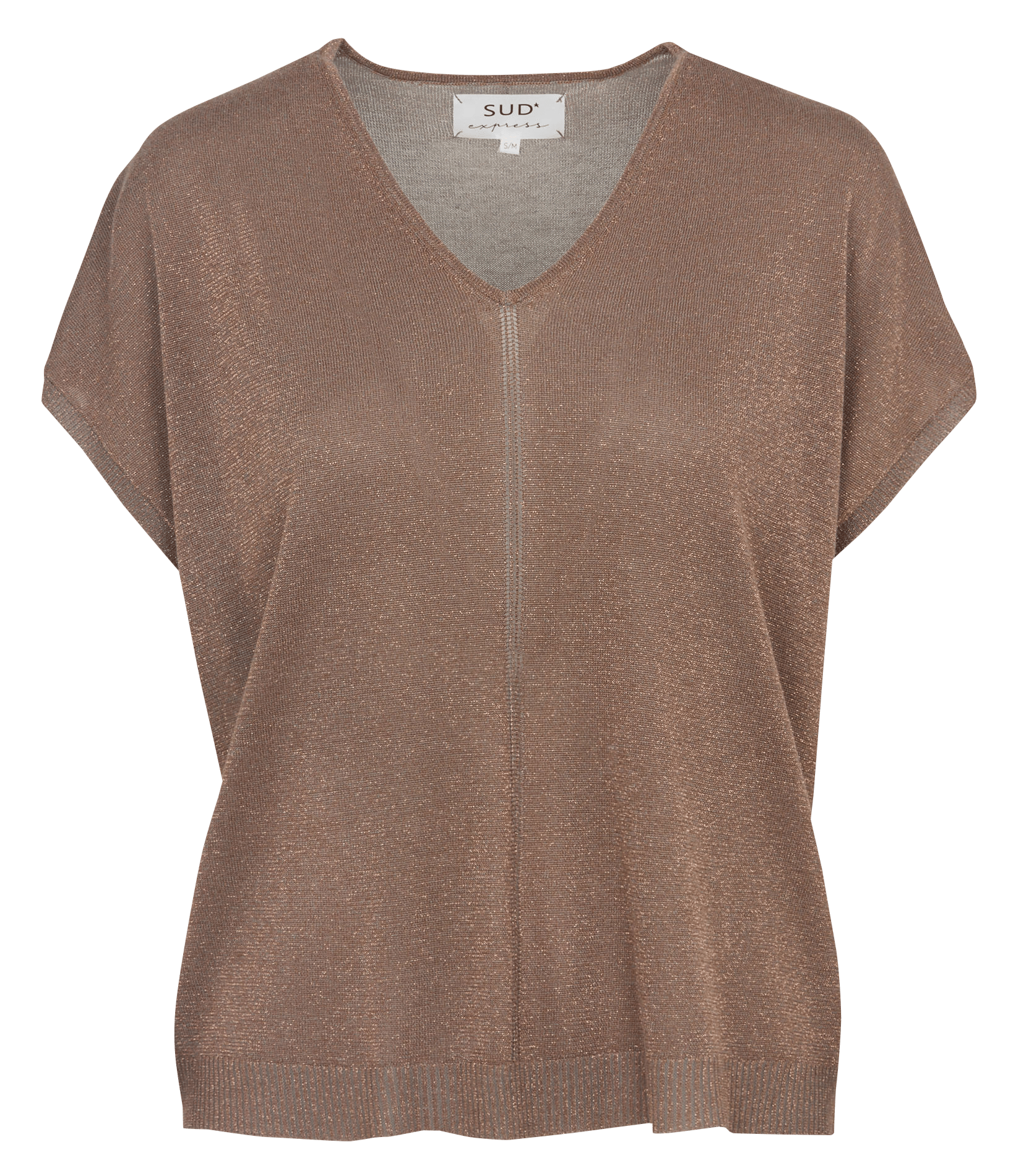 Ruime V-hals trui met pailletten SUD EXPRESS