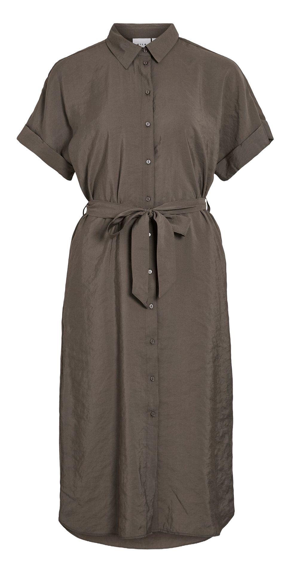 Robe longue col classique VILA Marron