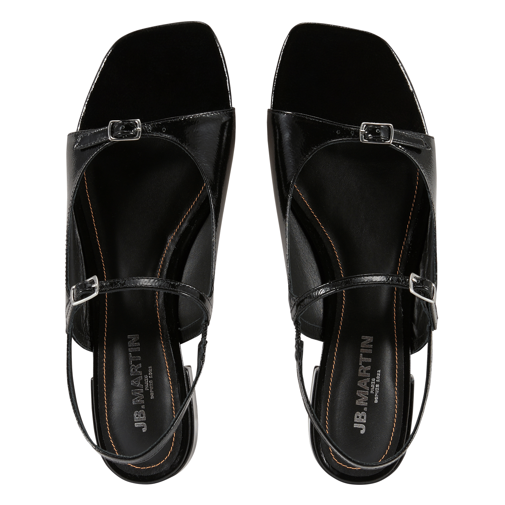 Flache Sandalen aus Lackleder JB MARTIN Schwarz