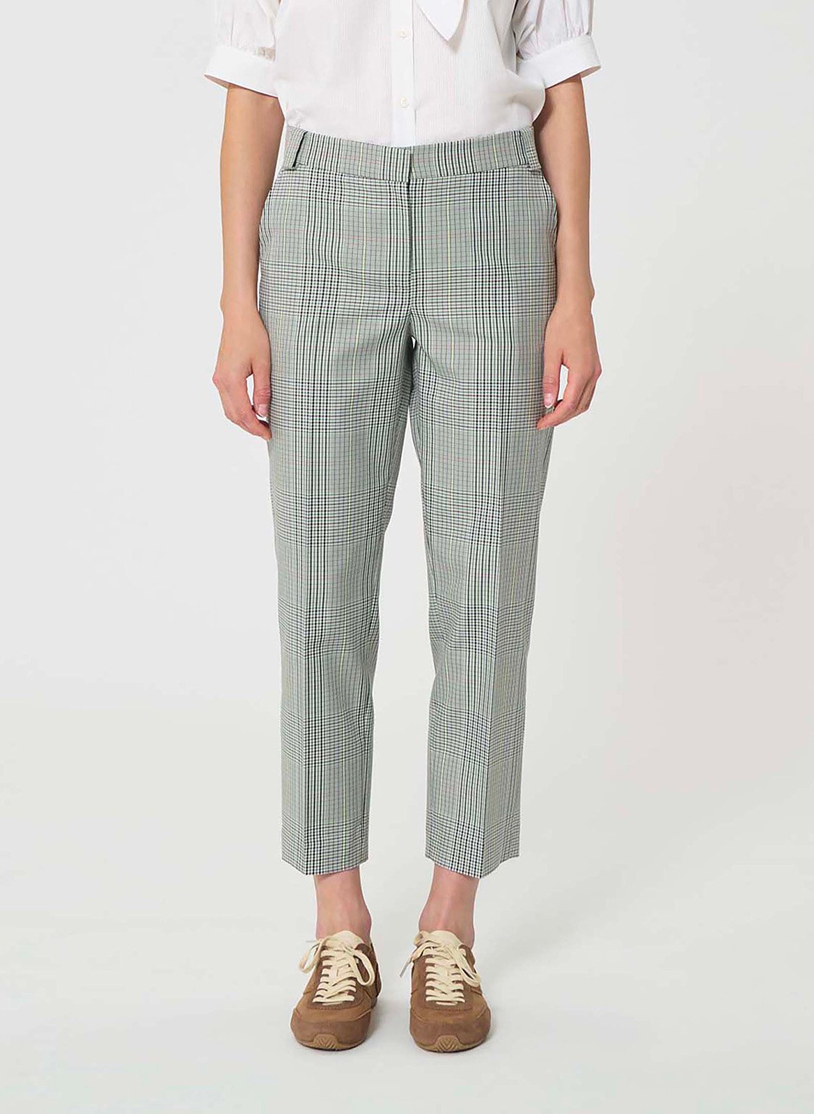 Pantalon carotte 7/8ème à motif TARA JARMON Vert