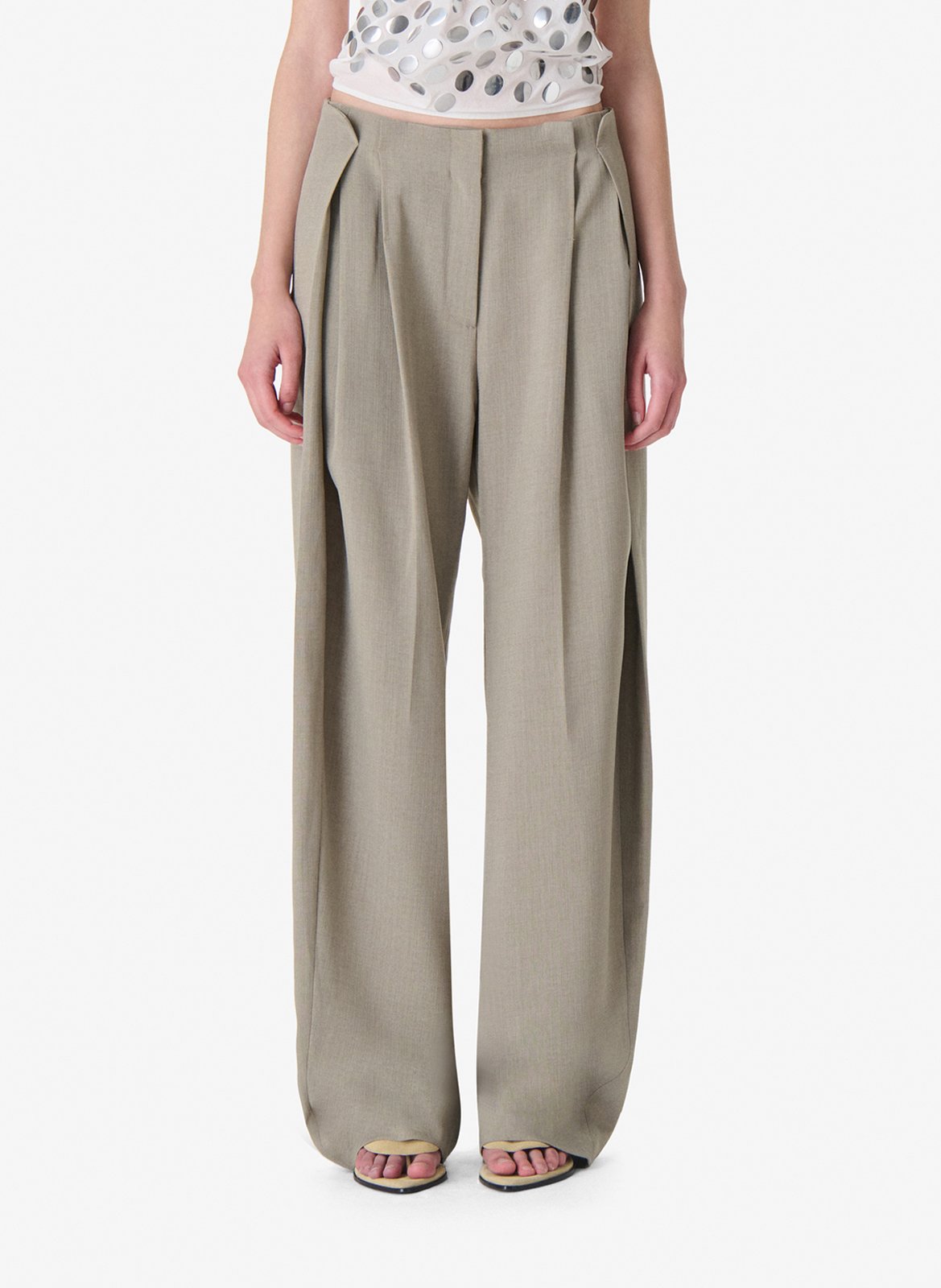 Wijde bandplooibroek IRO Groen