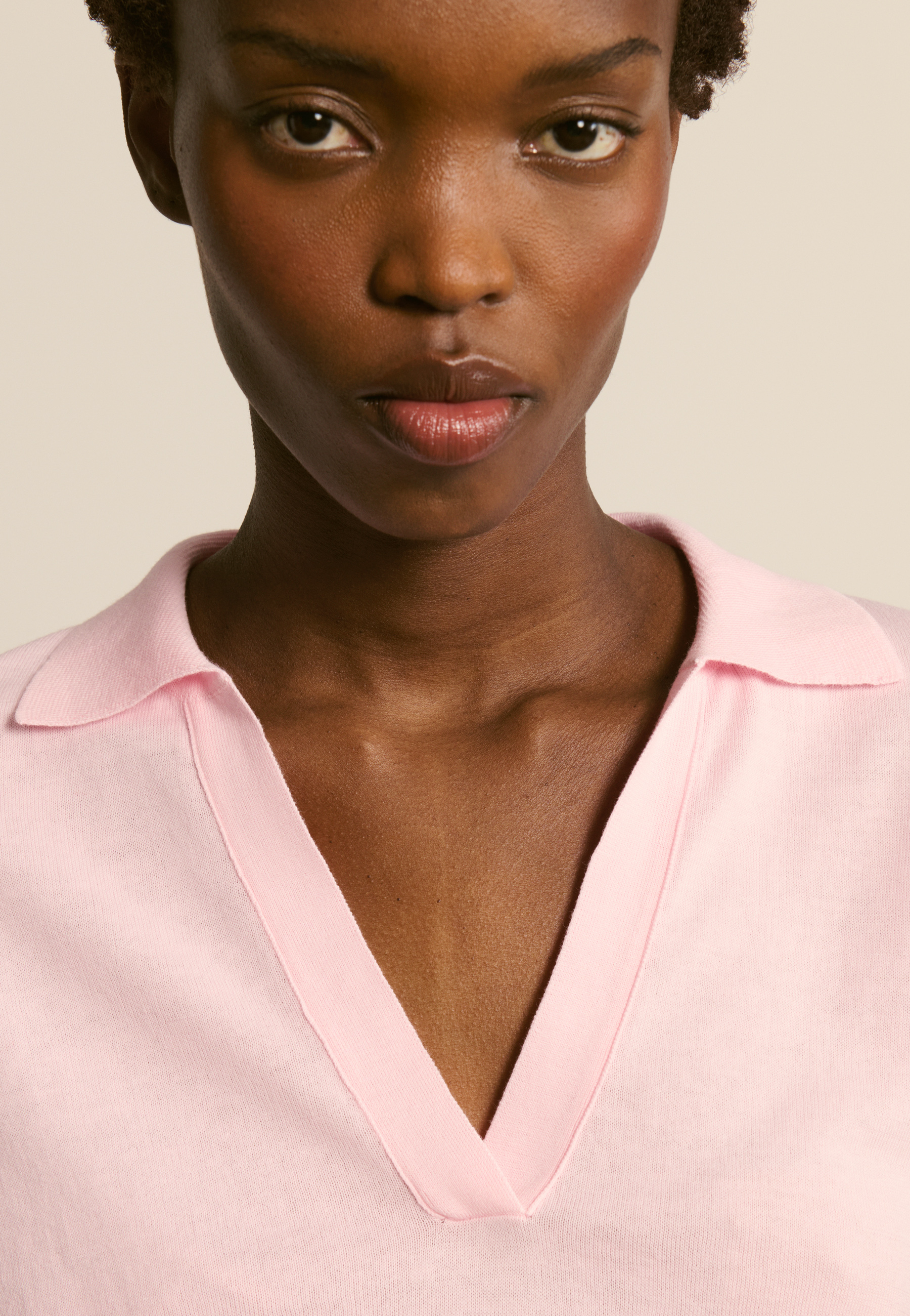 Polo en coton biologique MAISON MONTAGUT Rose