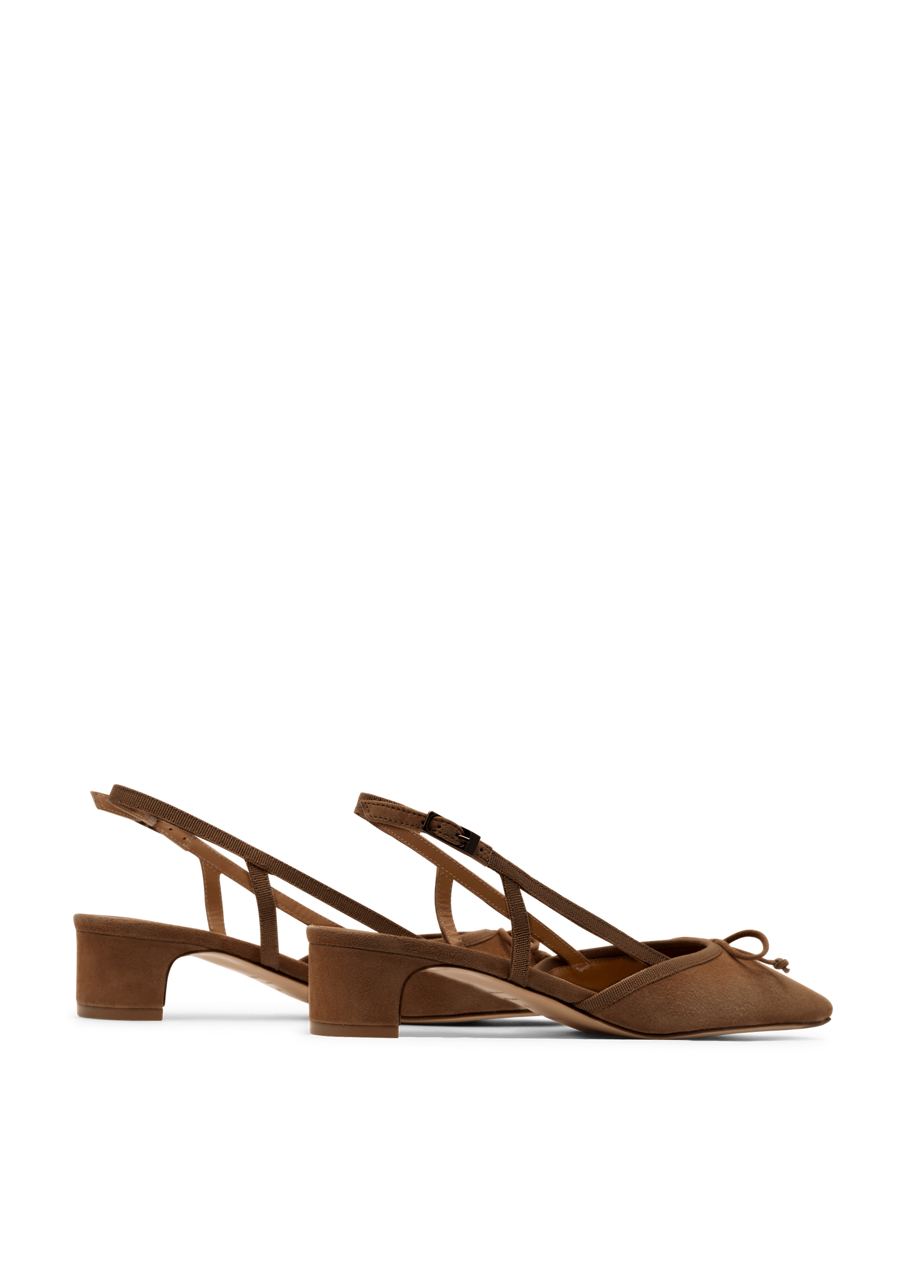 Slingback en cuir velours datte PARALLELE PARIS Marron