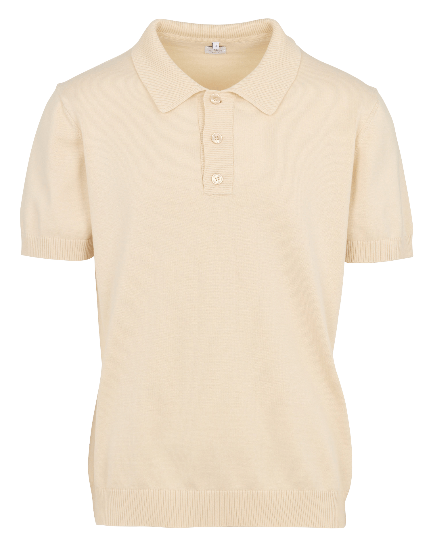 Polo droit en coton AU PRINTEMPS PARIS Beige