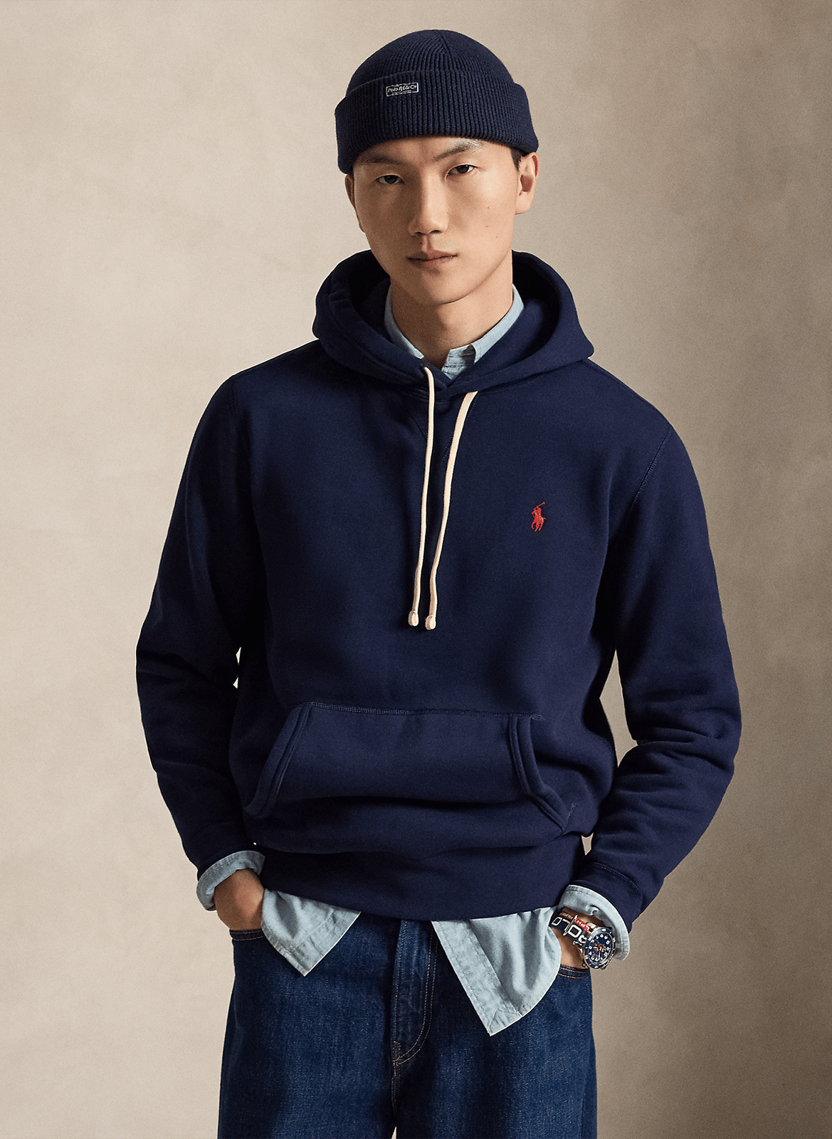 Kapuzensweatshirt aus Baumwoll-Mix, Regular Fit POLO RALPH LAUREN Blau