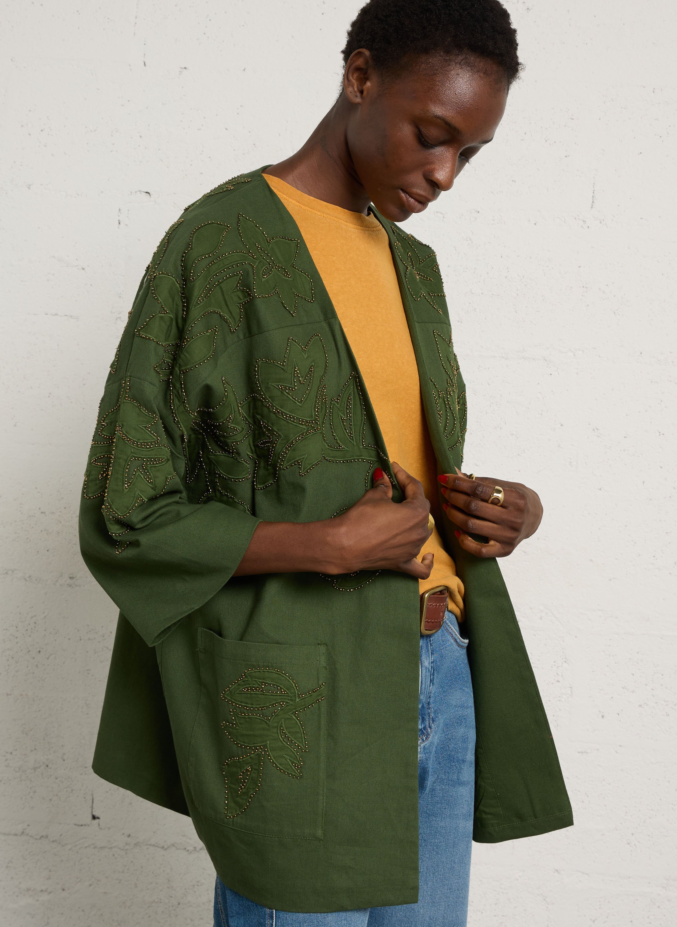 Embroidered jacket MAISON 123 Khaki