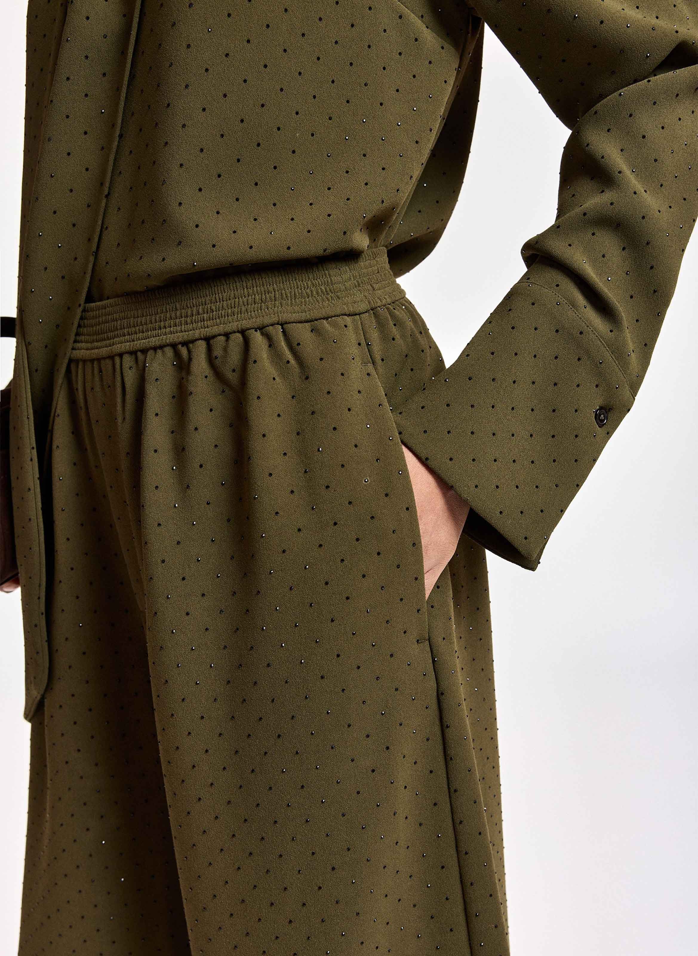 Korte hoge taille met strass ESSENTIEL ANTWERP Groen