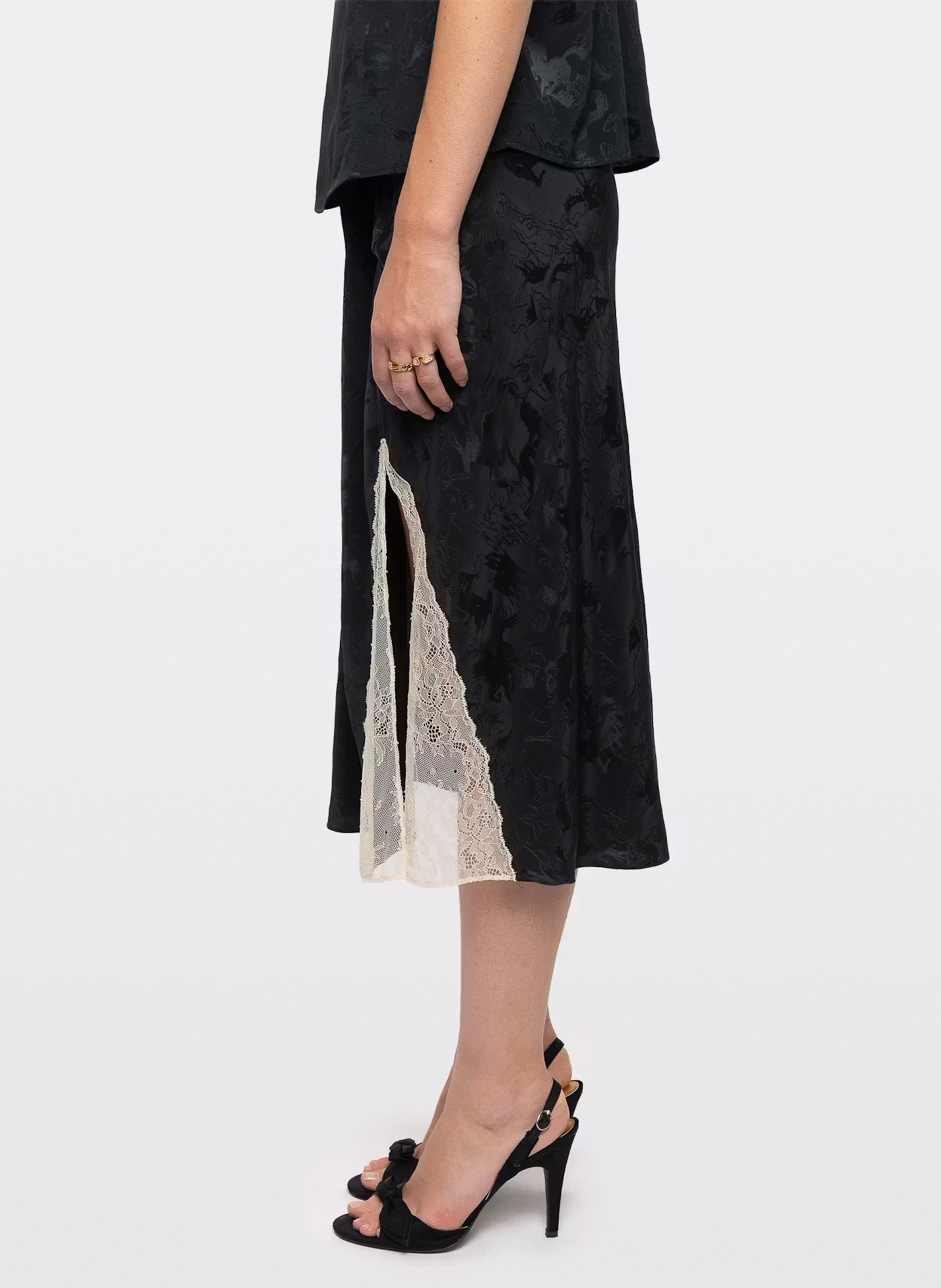 Printed silk long skirt ZADIG&VOLTAIRE Green