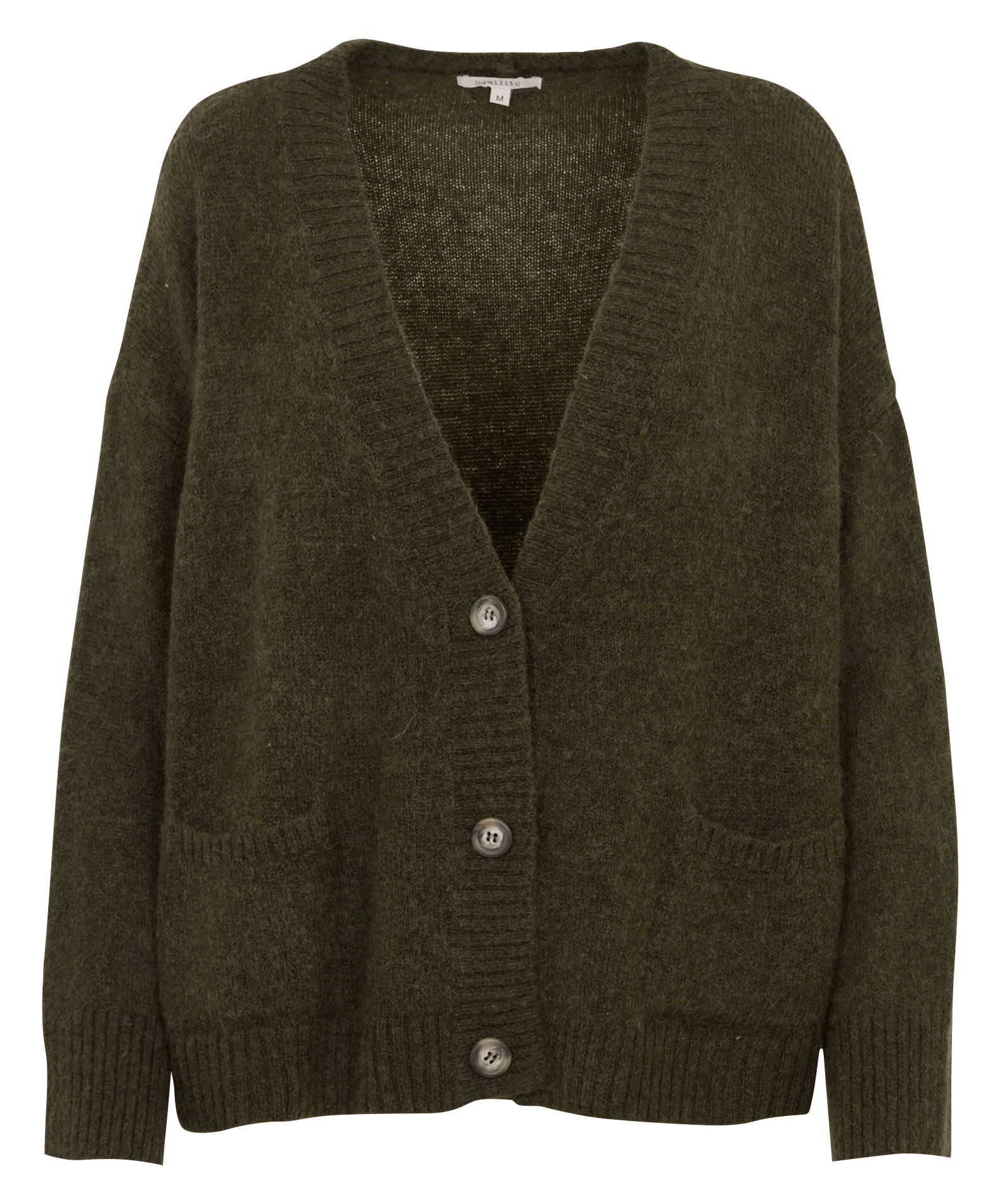 Cardigan ample col V  HUMILITY Kaki