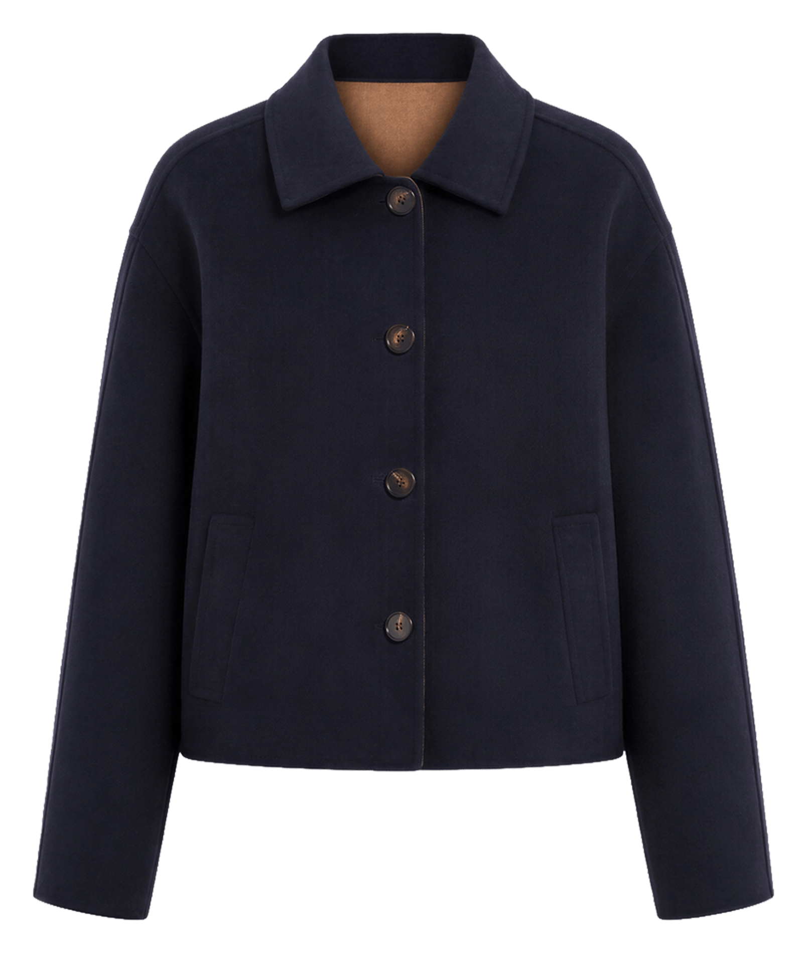 Veste réversible col classique en laine PABLO Bleu