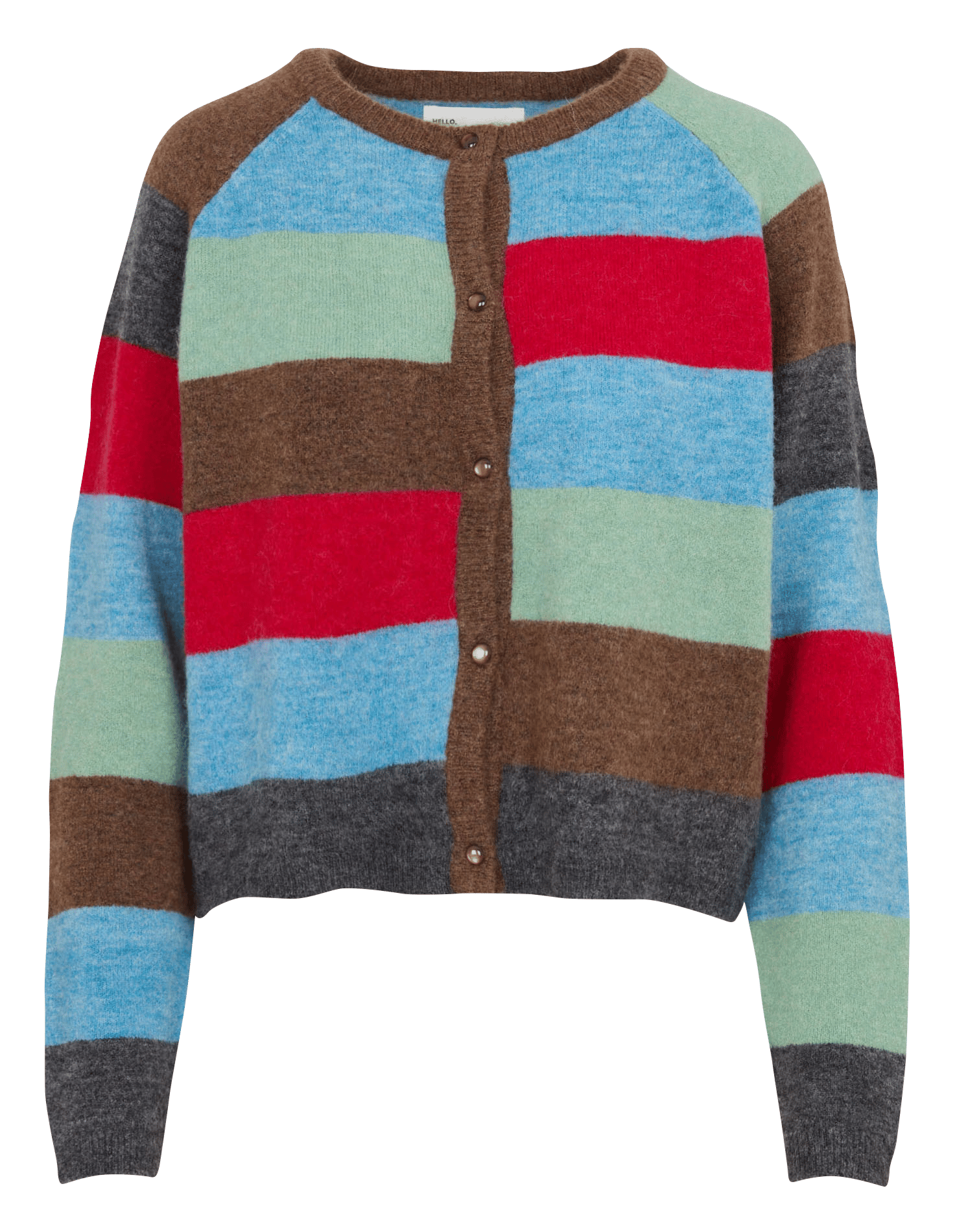Gilet boutonné à rayures à manches longues LEON & HARPER Multicolore