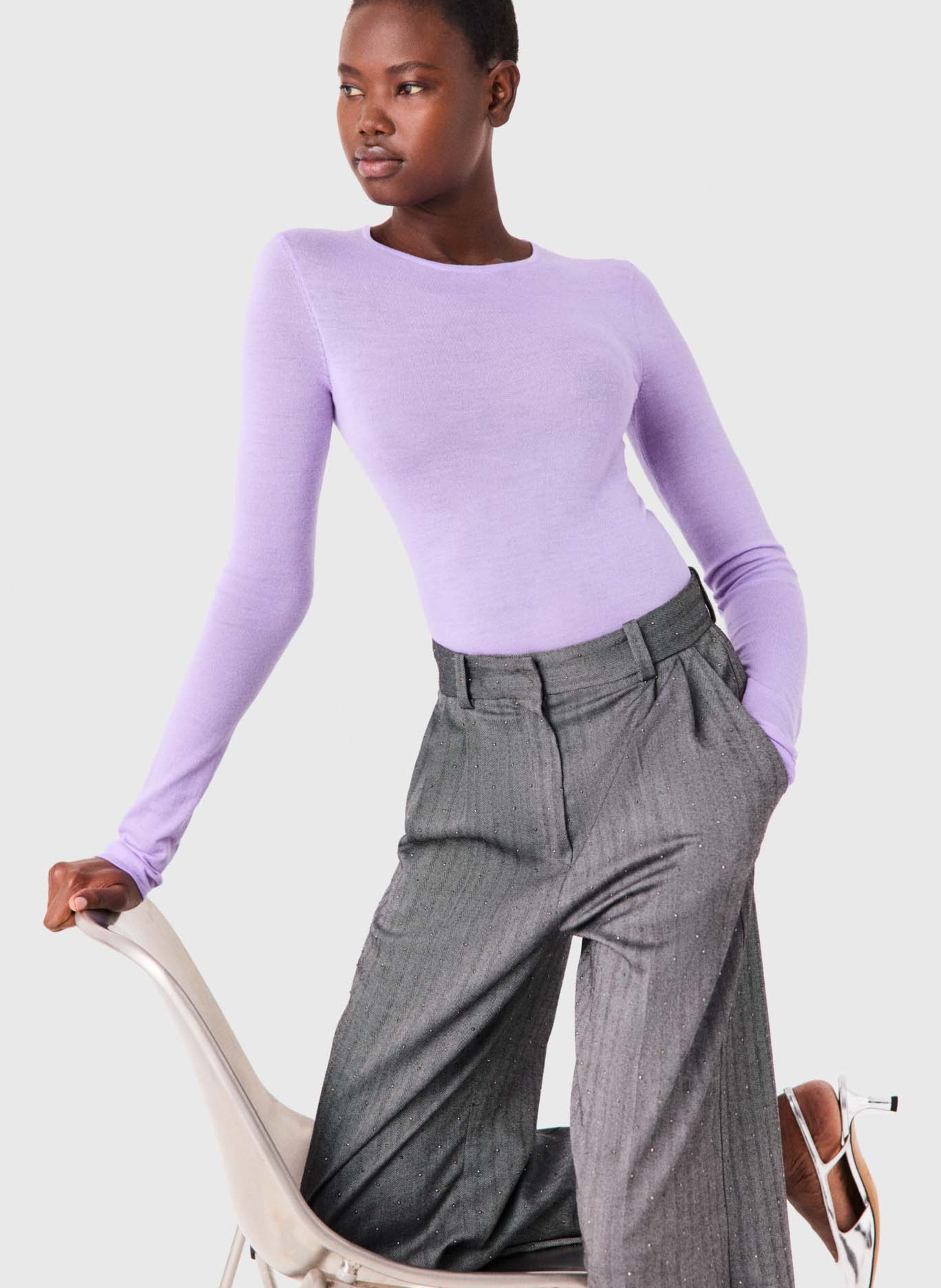 Pull en maille fine MAJE Violet