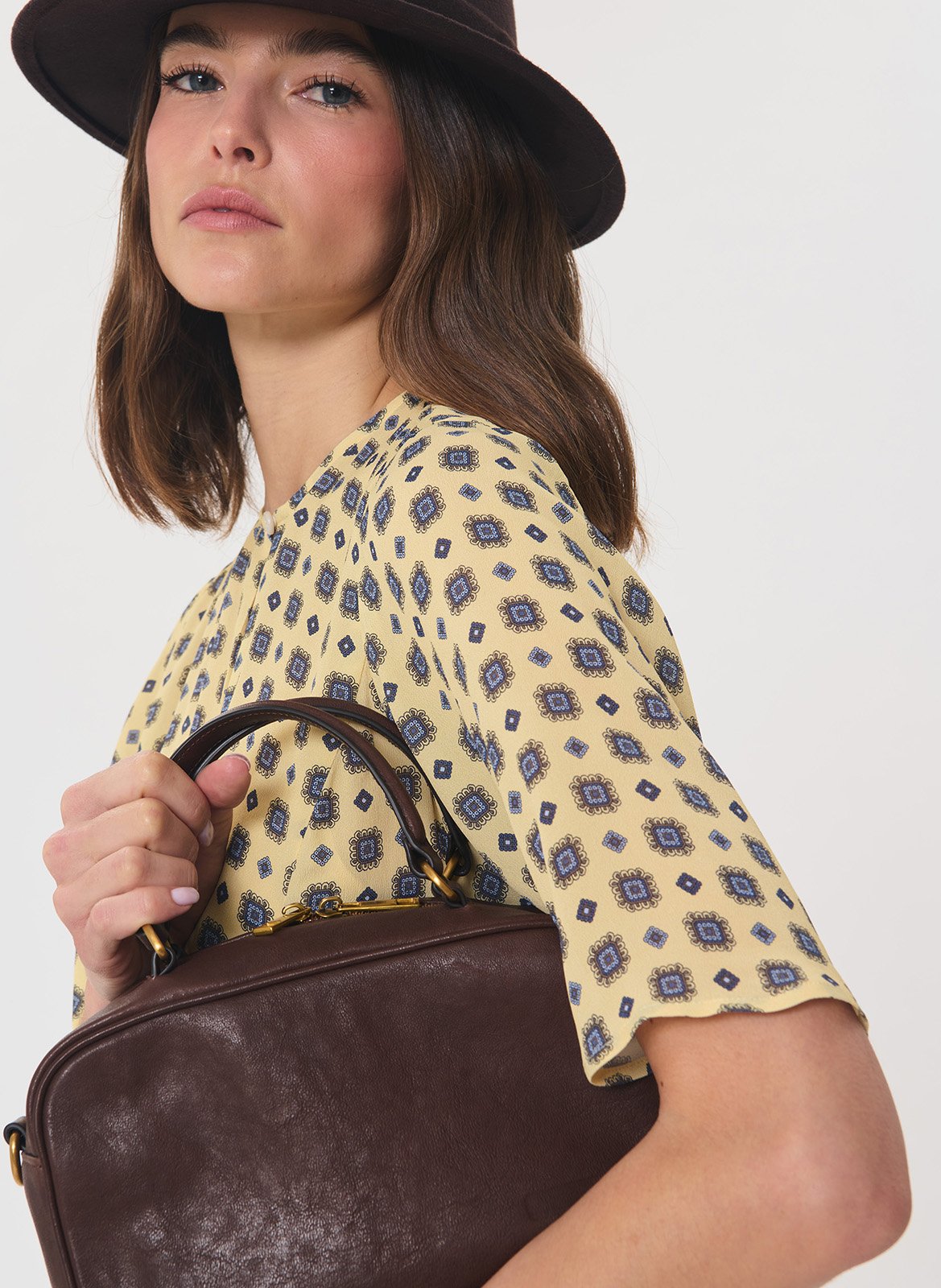 Robe longue col V imprimé pois TARA JARMON Jaune