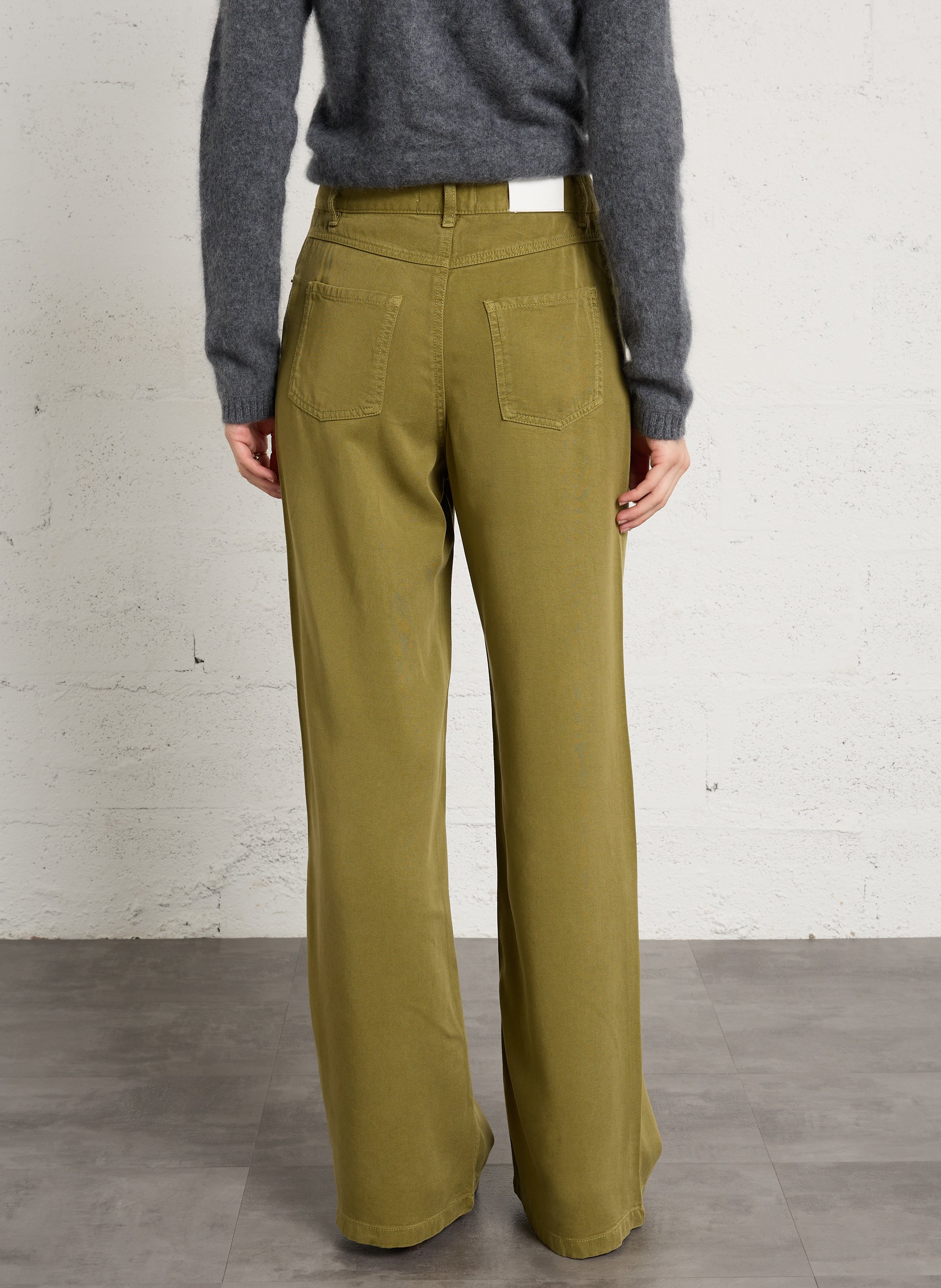 Pantalon large en toile IKKS Vert