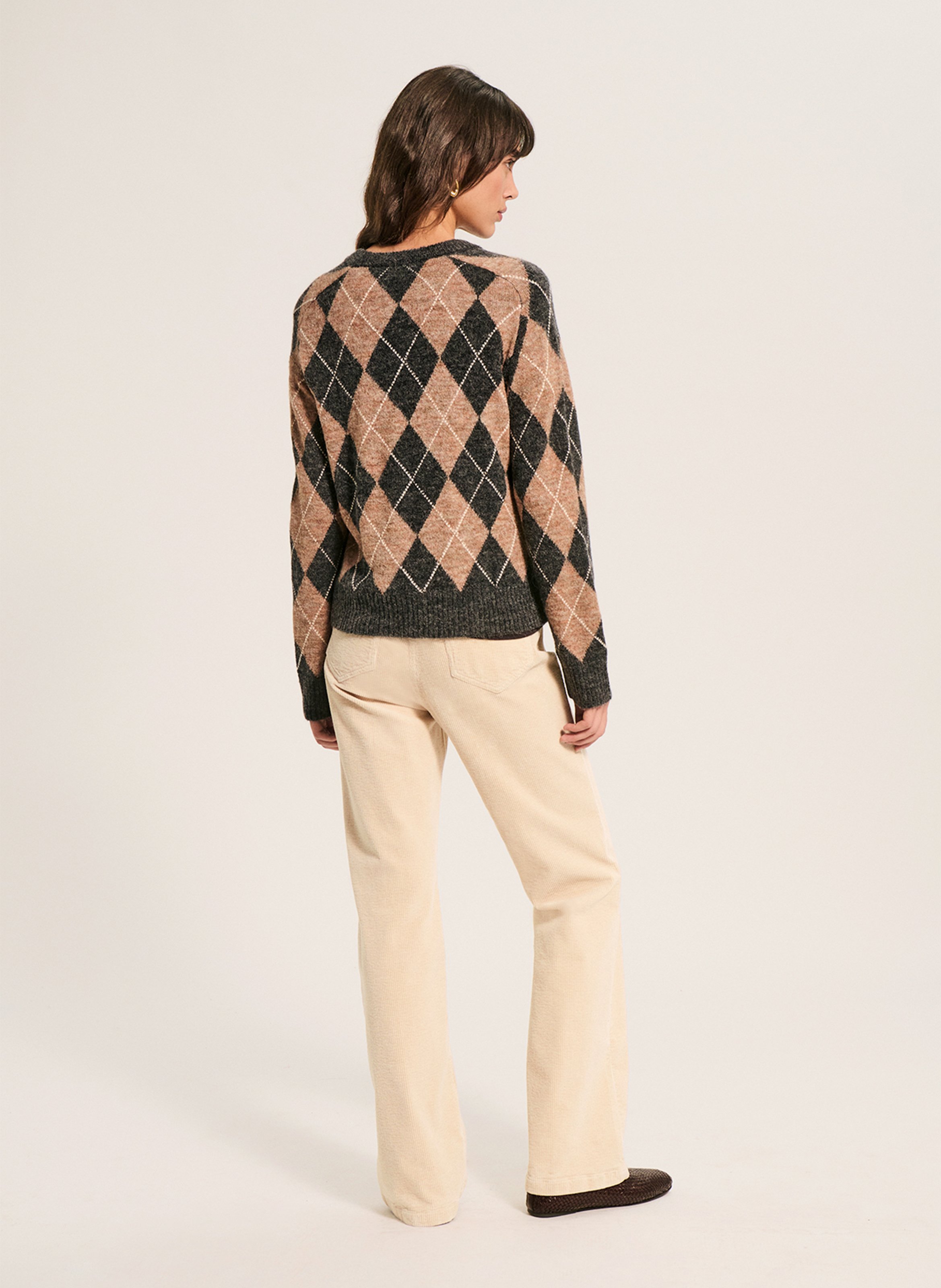 Pull droit col rond PABLO Marron