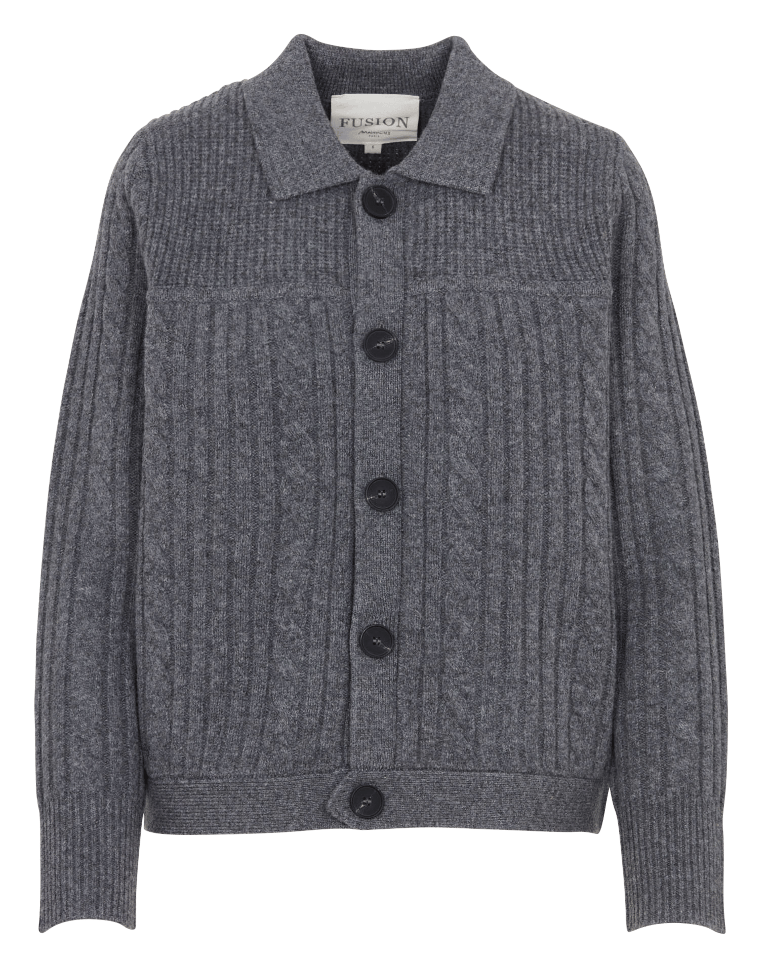 Wool sweater with classic collar MAISON 123 Grey