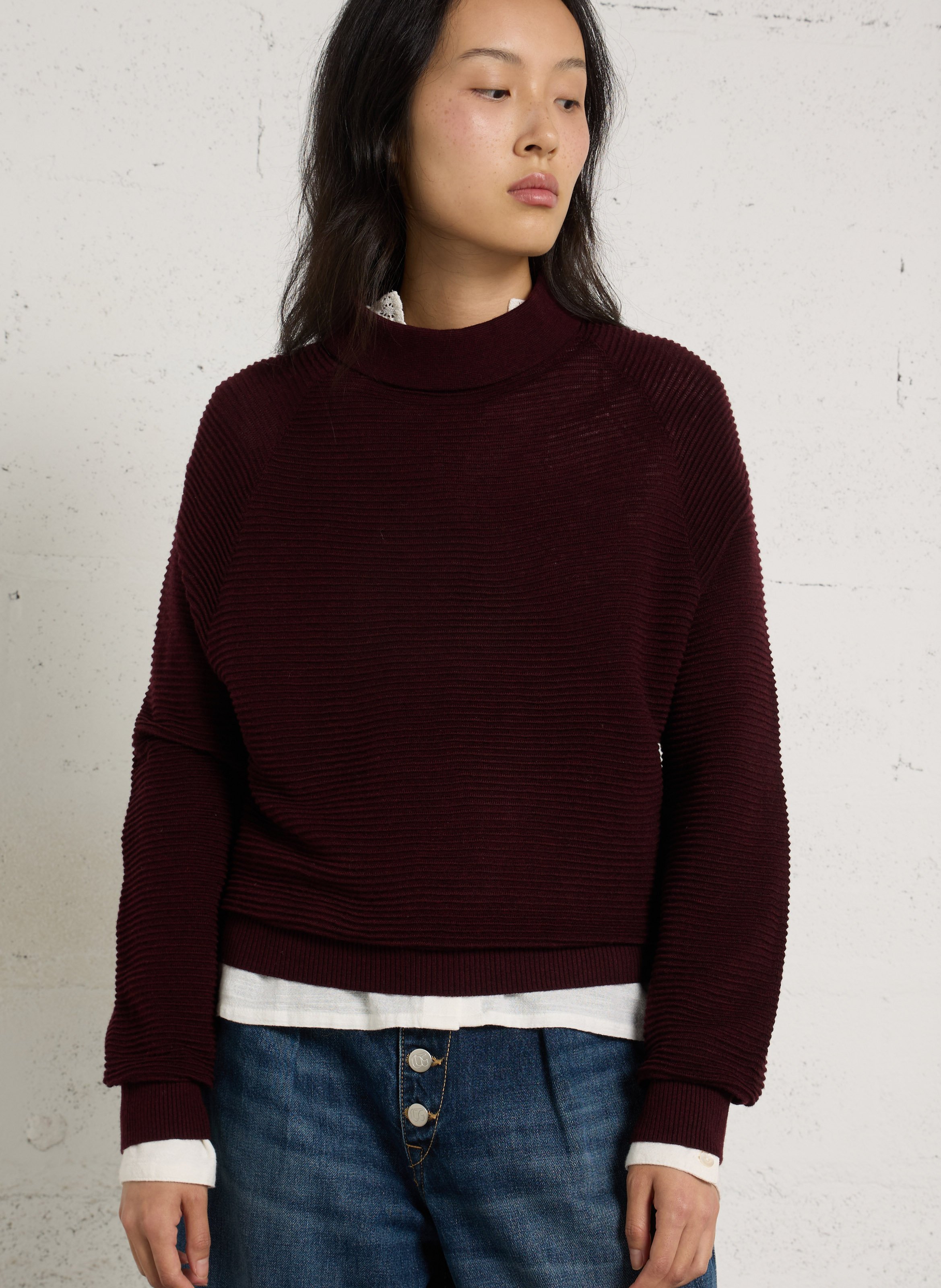 Pull ample texturé  MAISON 123 Rouge