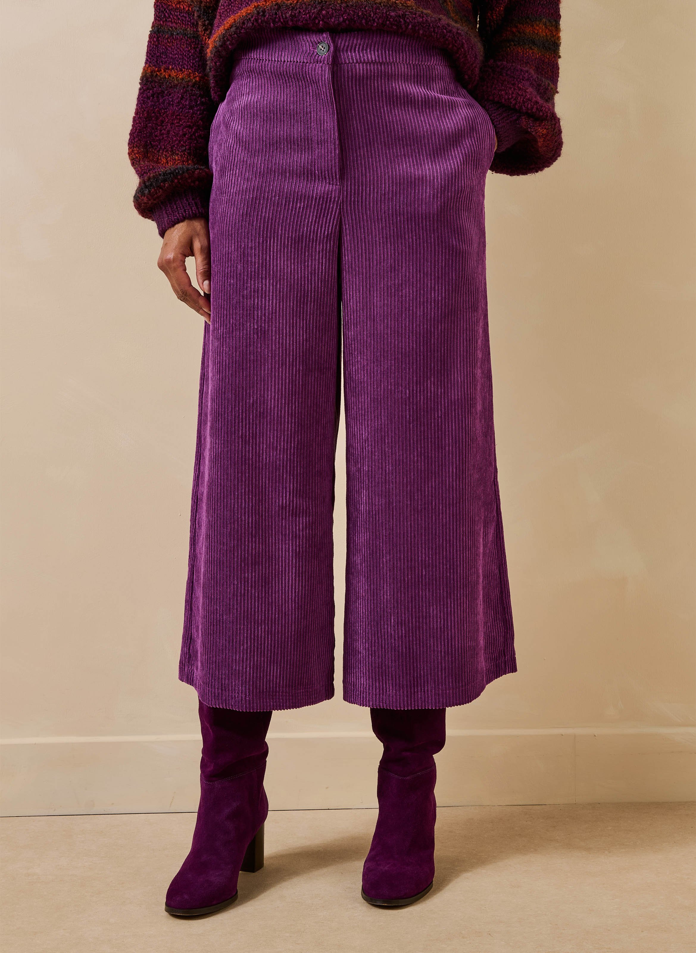 Cropped Hose aus Cord LA FEE MARABOUTEE