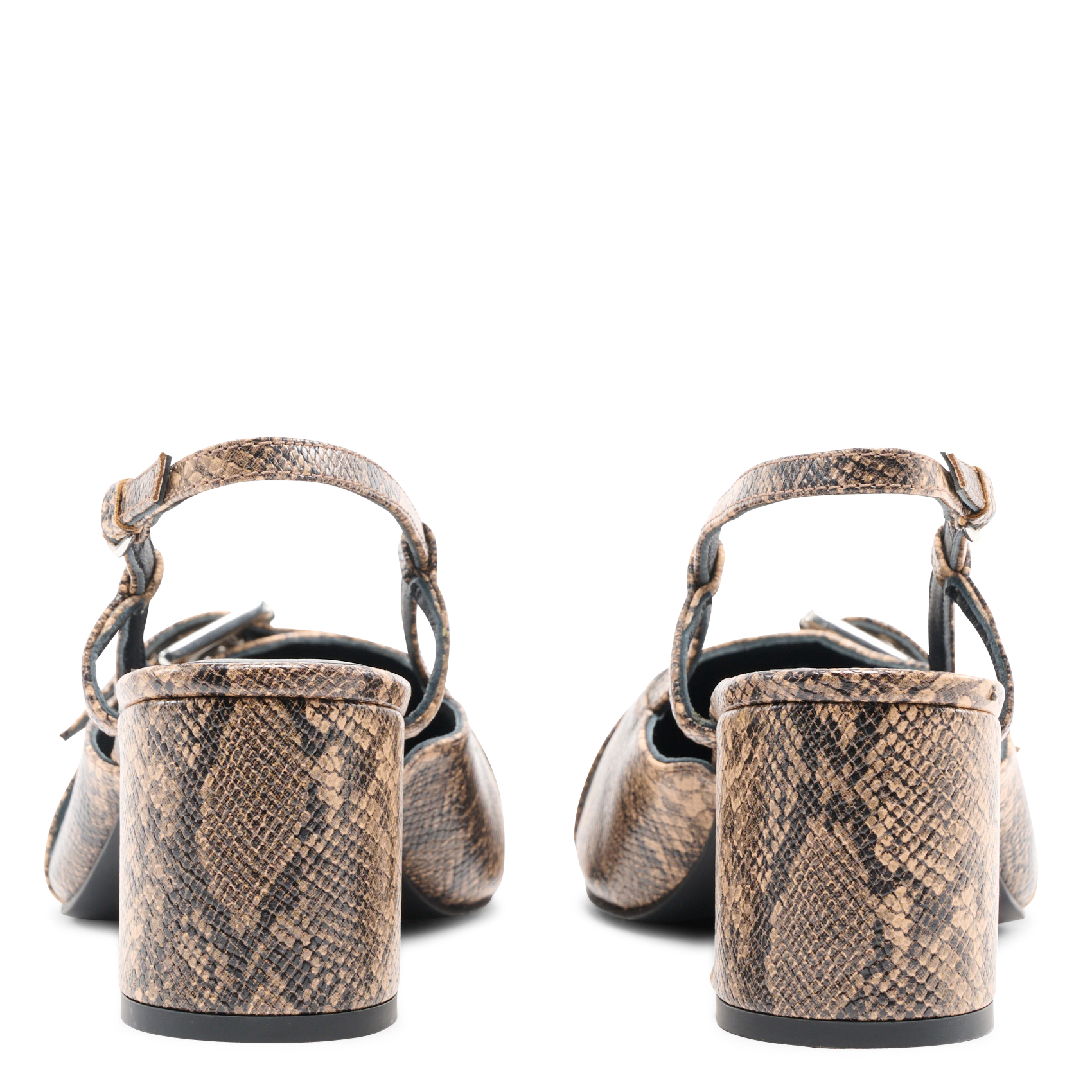Slingbacks à imprimé animalier IKKS Marron