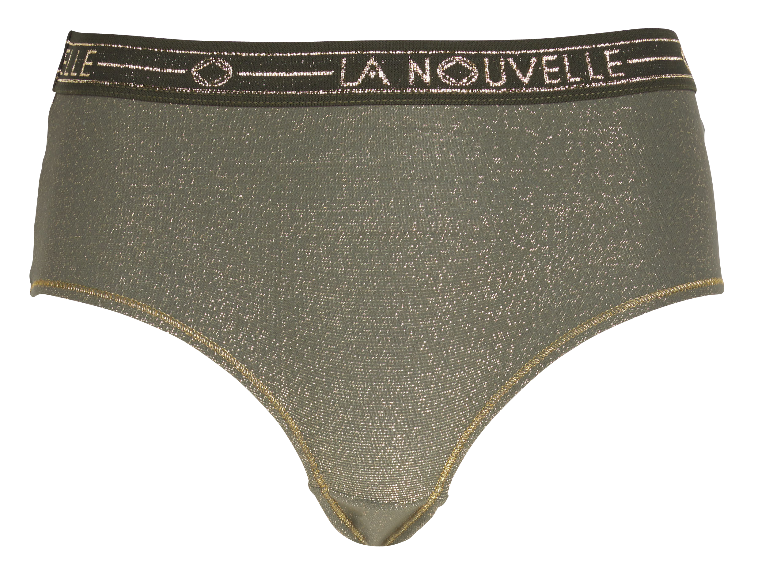 Low-rise boy shorts with metallic thread LA NOUVELLE Green