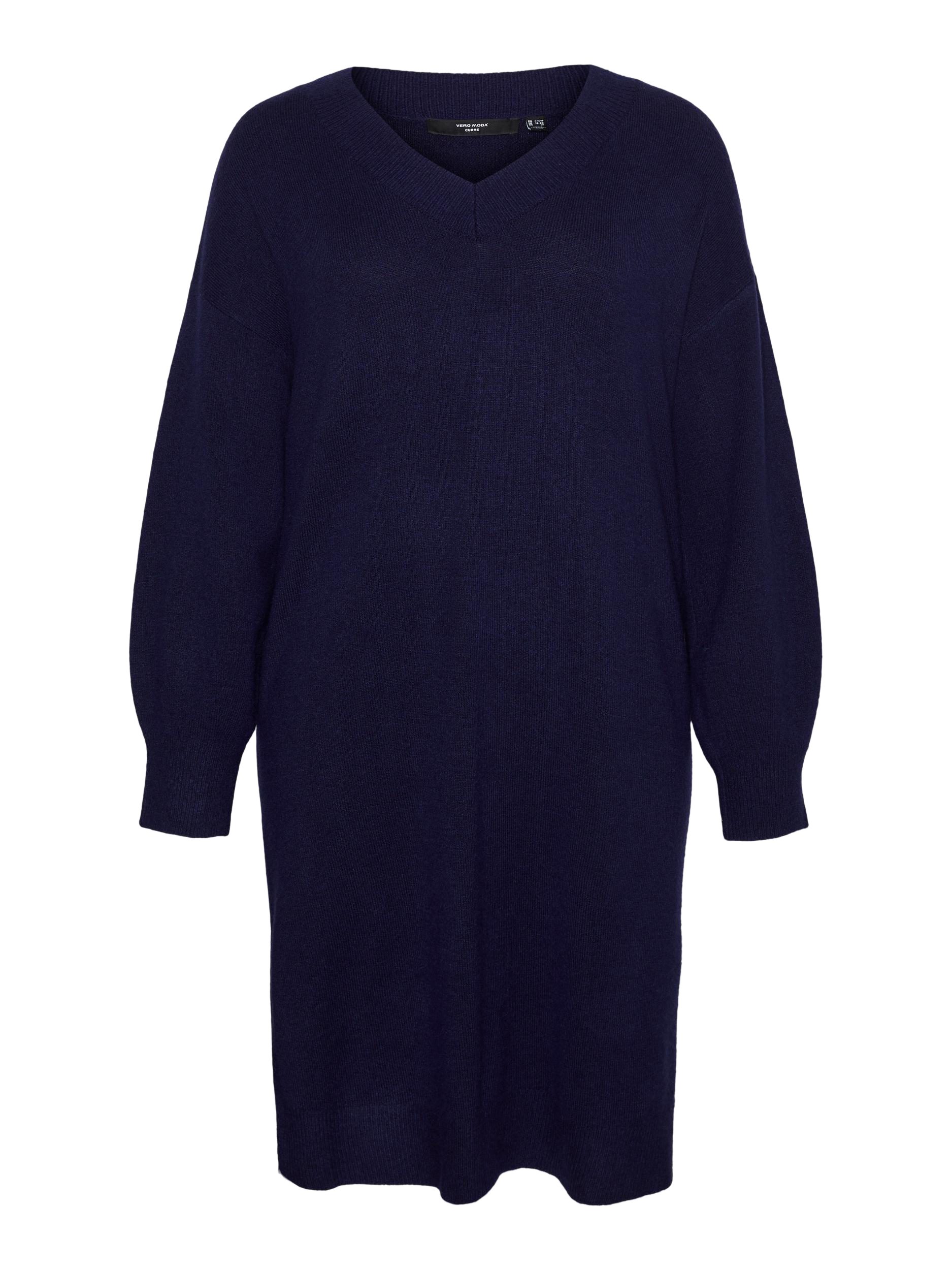 Robe pull droite à col V VERO MODA CURVE Multicolore