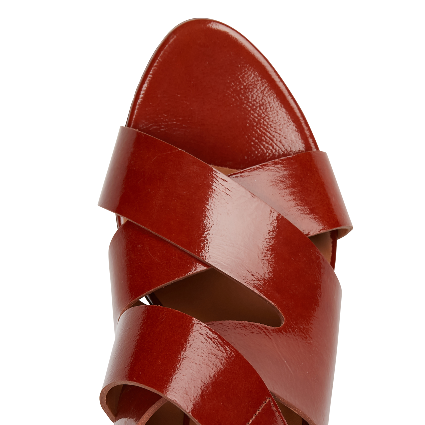 Sandales à talons en cuir métallisé RIVECOUR Marron