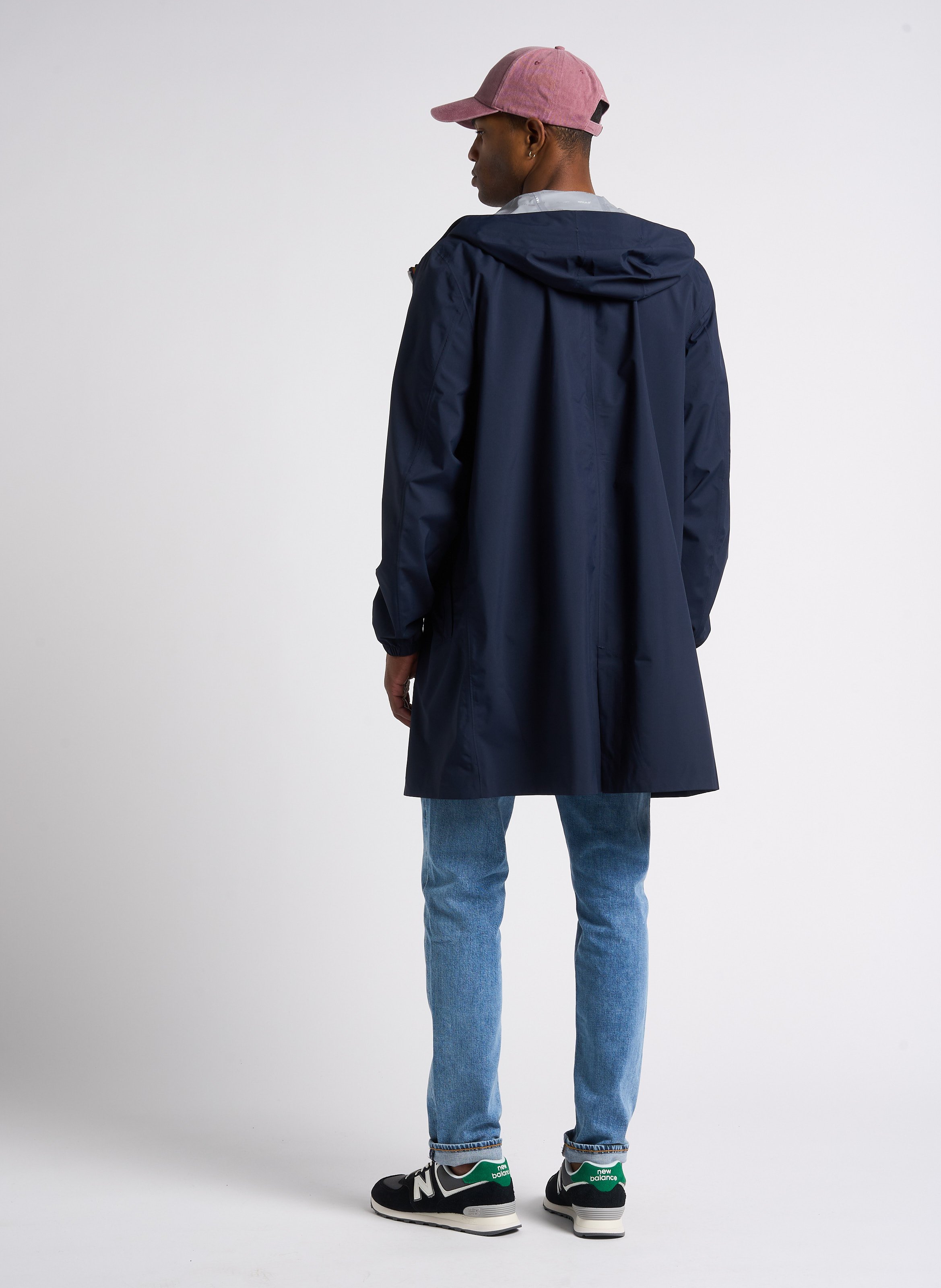 Coupe-vent long à capuche K-WAY Bleu