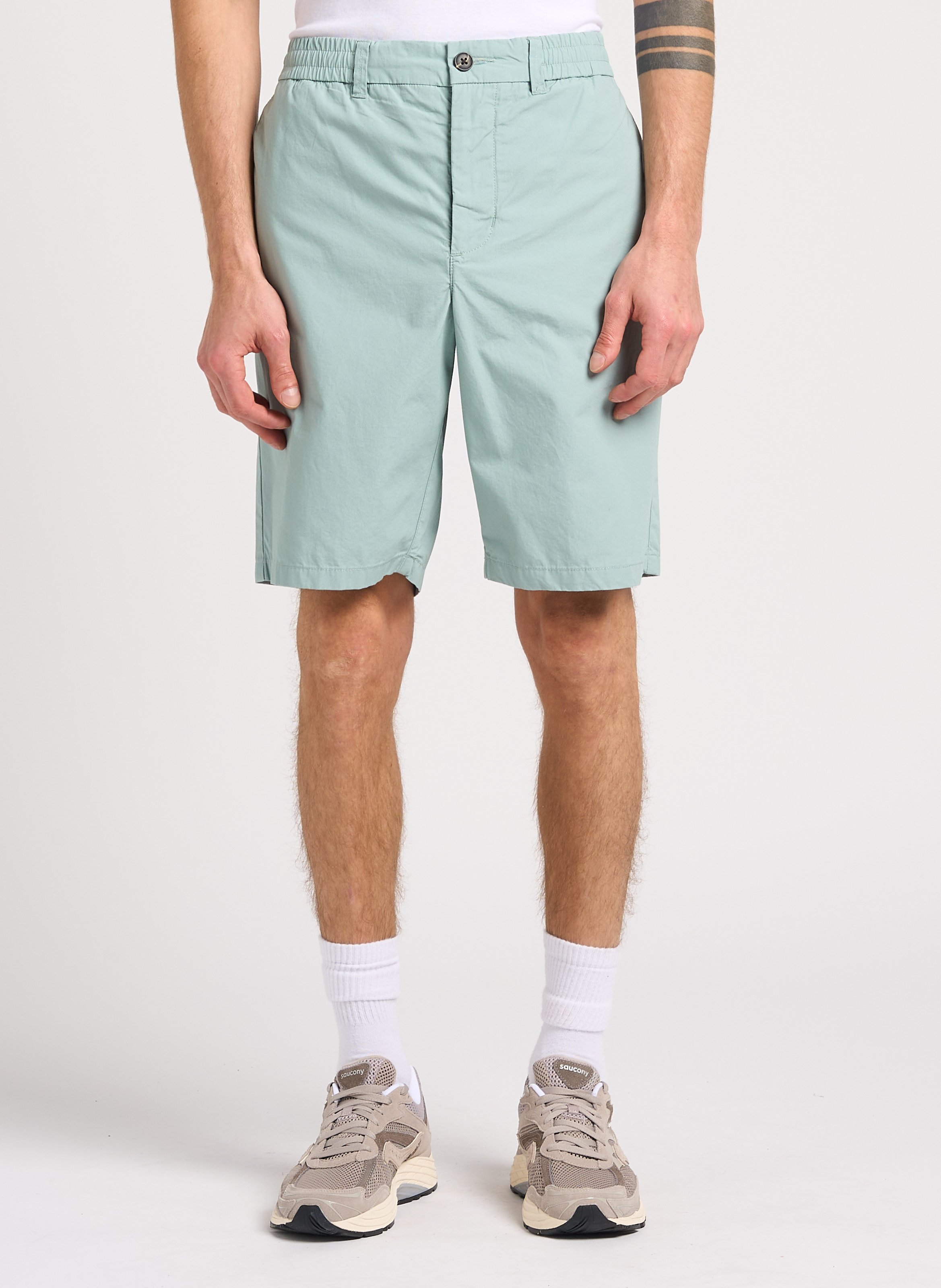 Short droit élastiqué en coton bio KNOWLEDGE COTTON APPAREL Gris