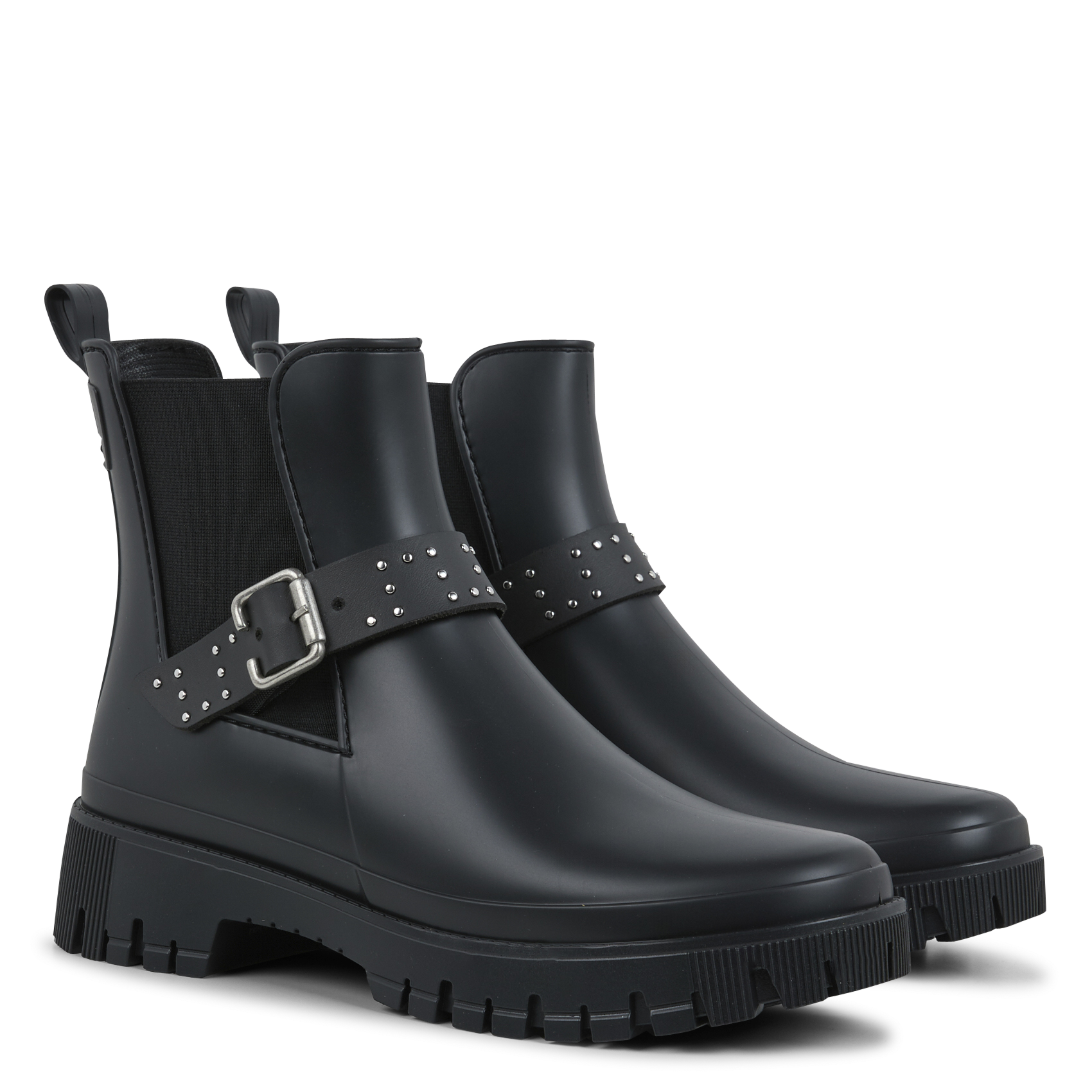 Studded Chelsea Notched Ankle Boots LEMON JELLY Black