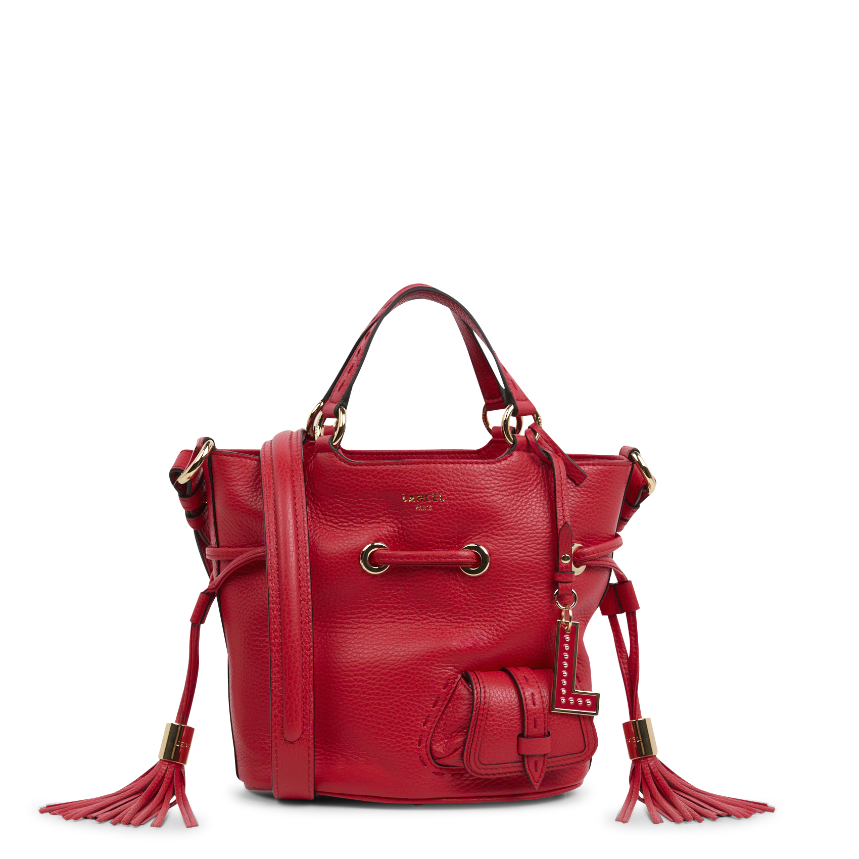 Sac seau en cuir grainé PREMIER FLIRT S Rouge baiser