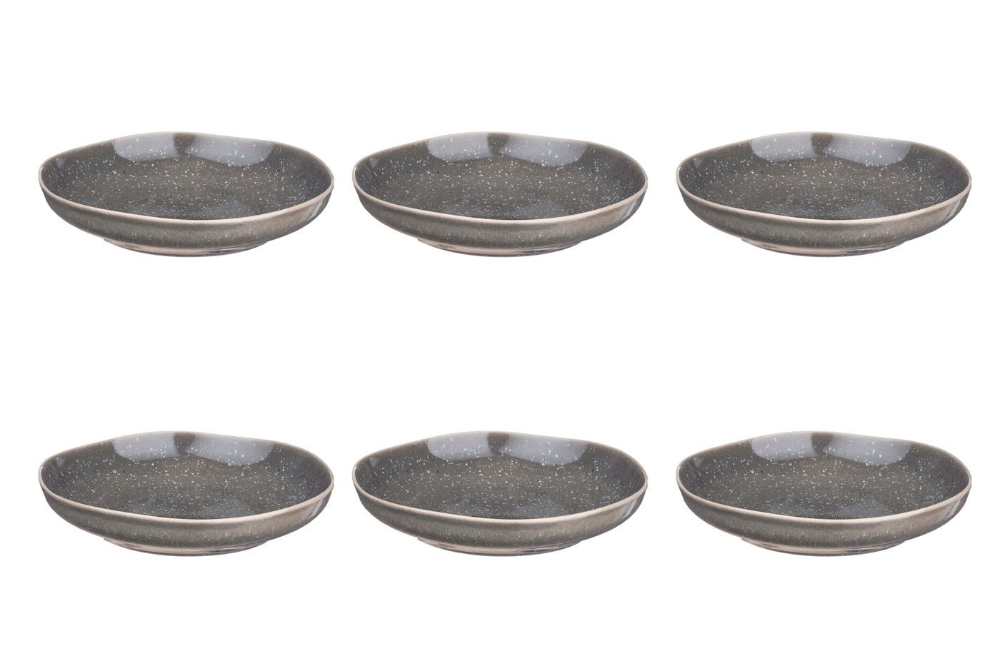 Stellar concrete gray ø22.5cm deep plate - 6 pieces BJORN Grey