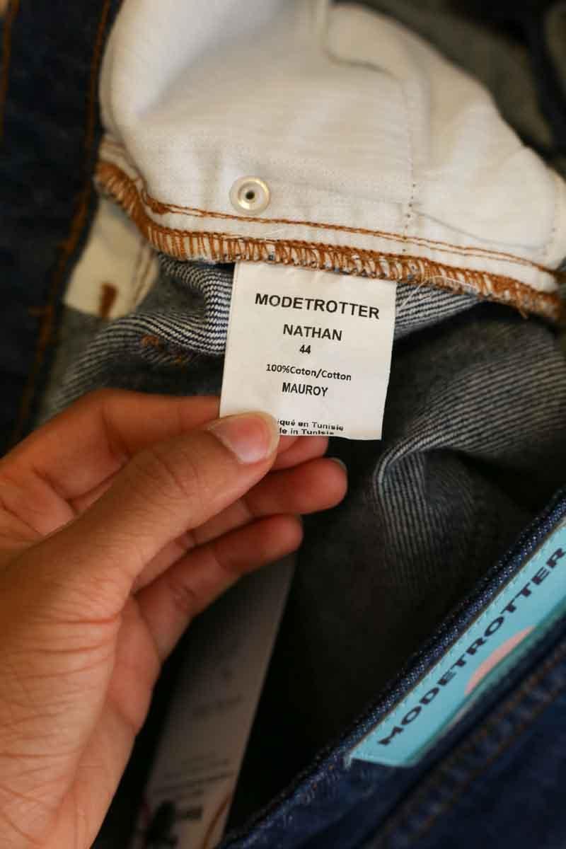 Cotton straight jeans MODETROTTER - Seconde Main Blue