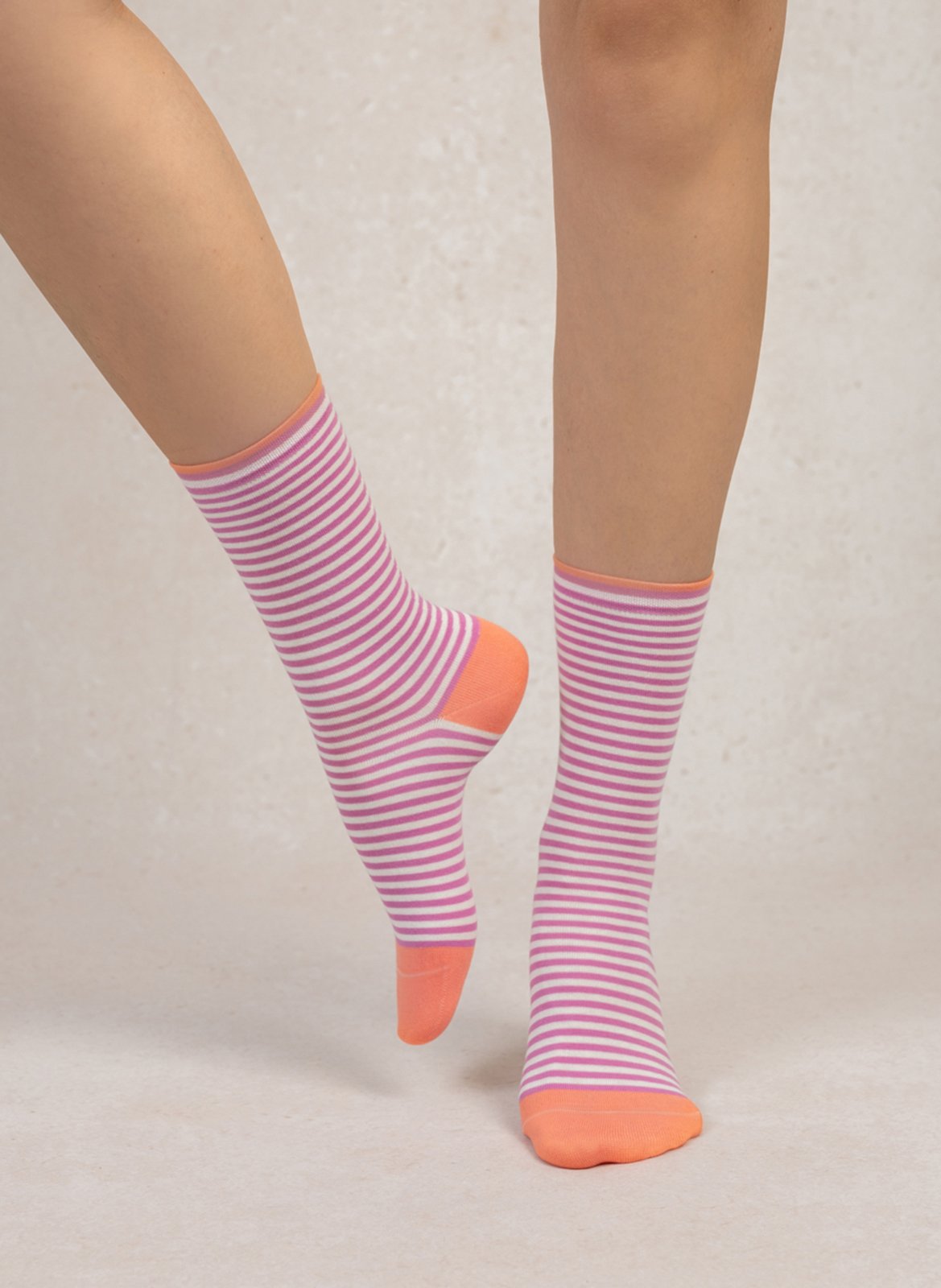 Chaussettes en coton mélangé rayé Multicolore