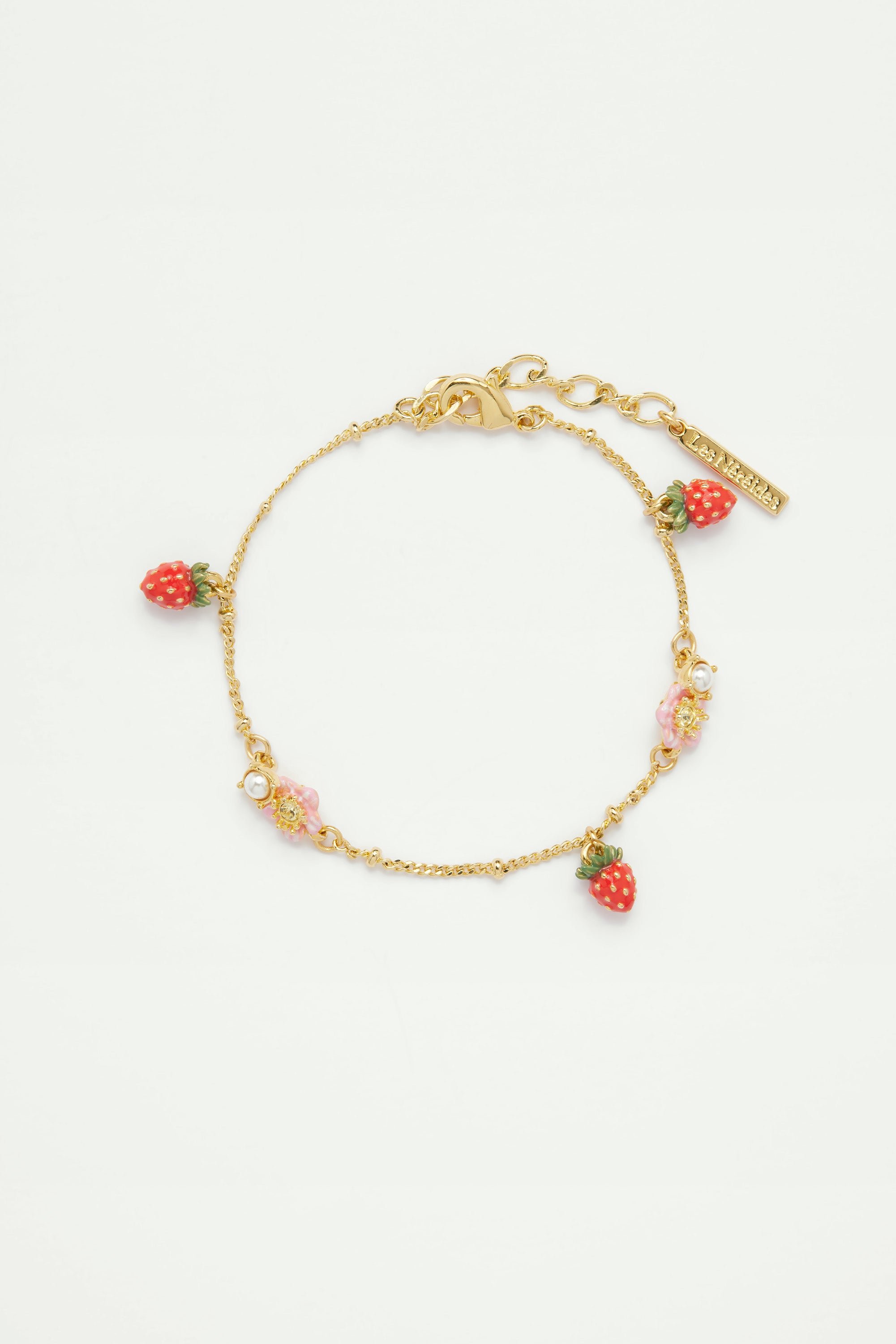 Bracelet with wild strawberry and flower charms LES NEREIDES Multicolored