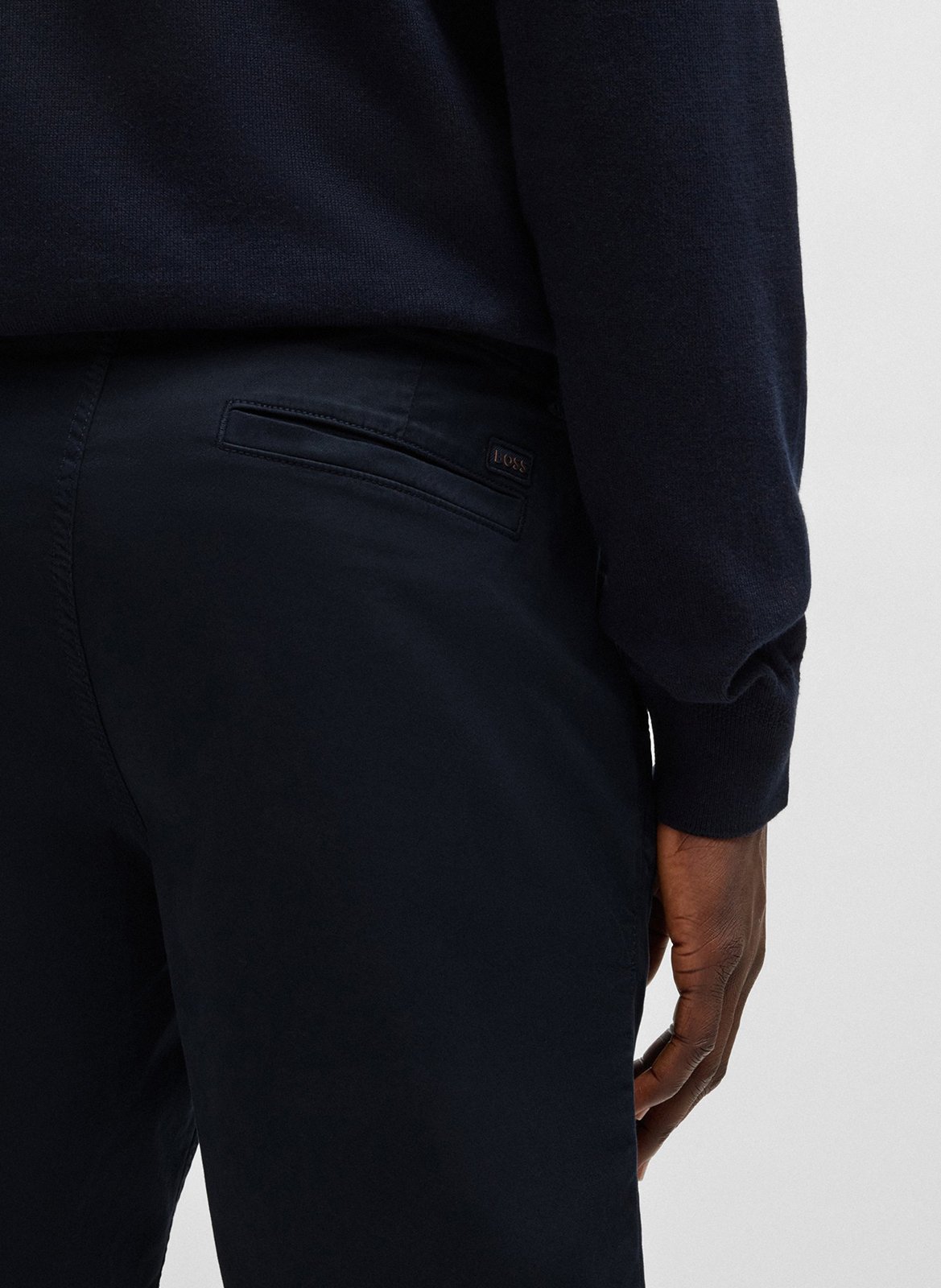 Short droit en coton mélangé BOSS Bleu