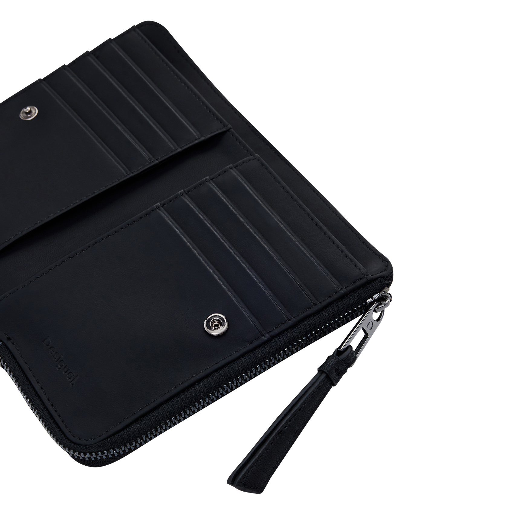 Porte-monnaie à broderies et clous DESIGUAL Noir