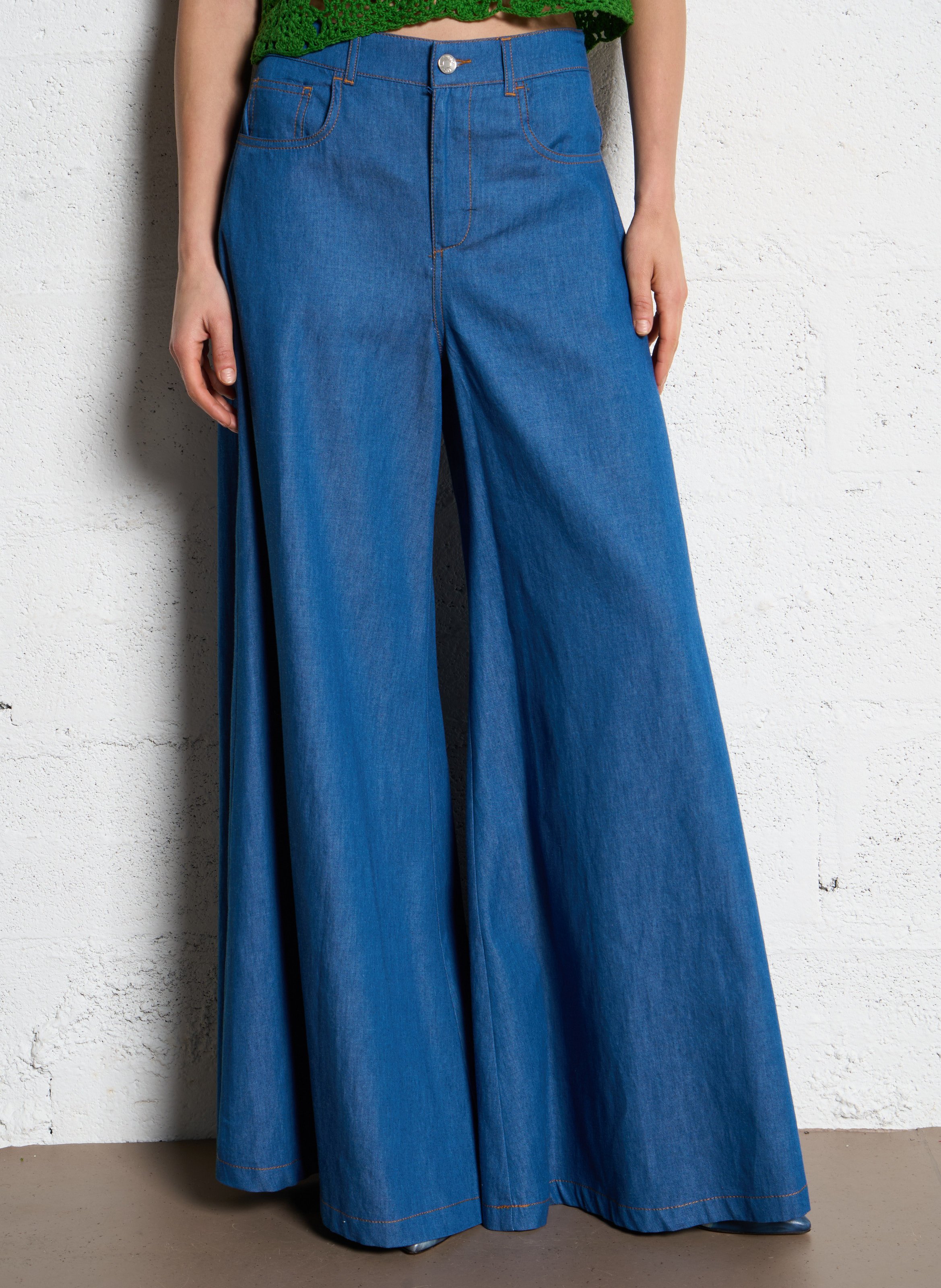 パンツ LIU JO Woman Pants Blue WA5510D4695 78902 LIU JO Palazzo Trousers | Blue | FARFETCH OM