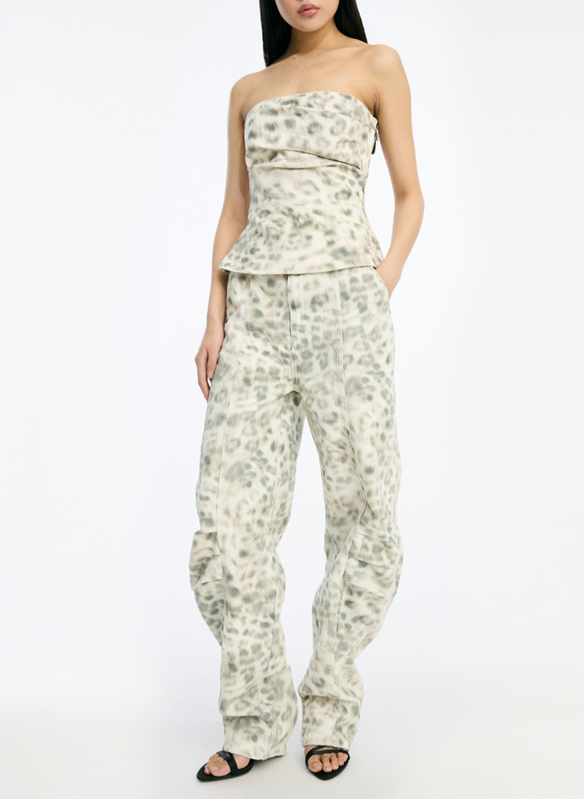 Top bandeau à imprimé léopard ROTATE Multicolore