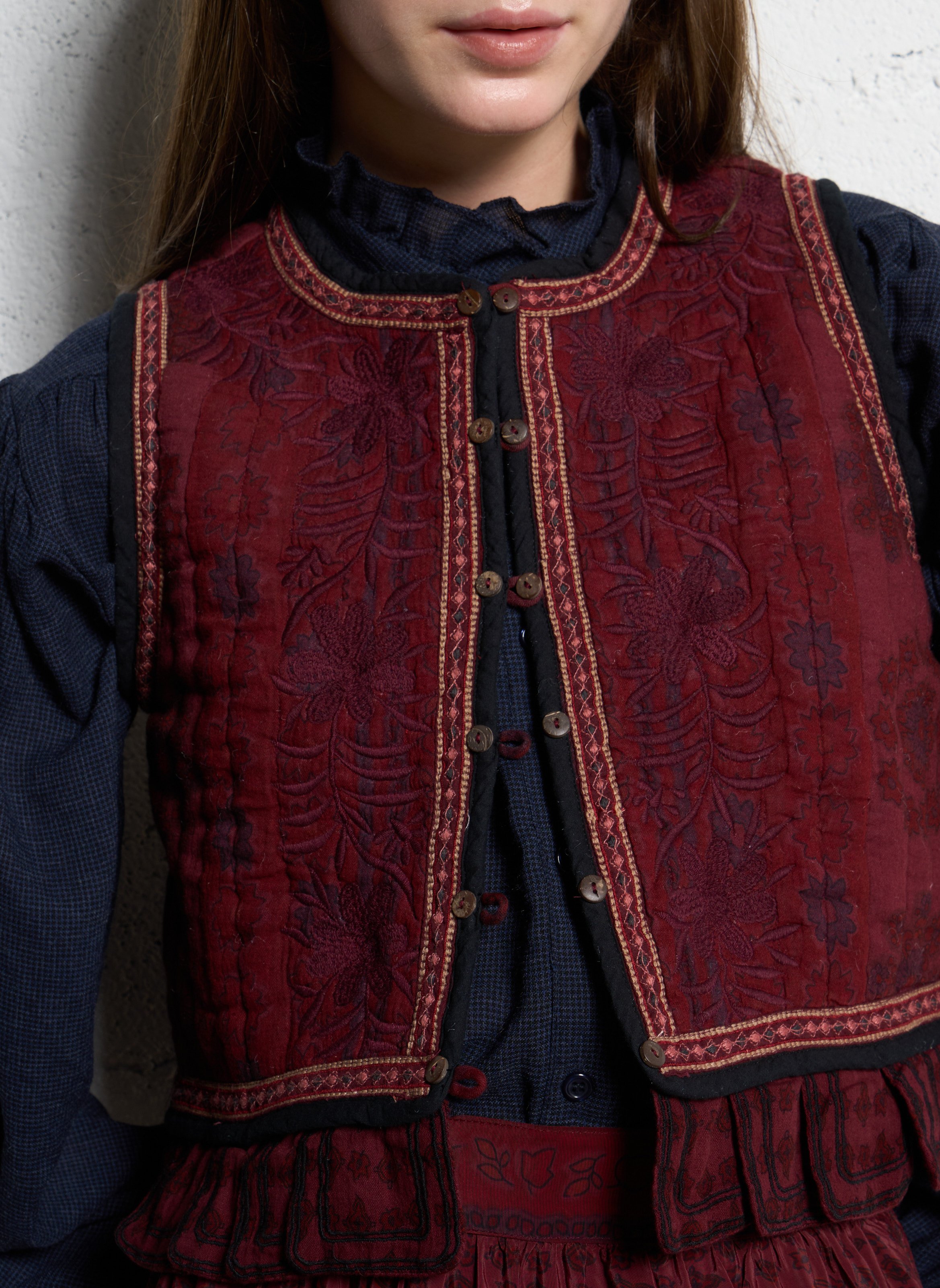 Round-neck cotton jacket MAISON HOTEL Red