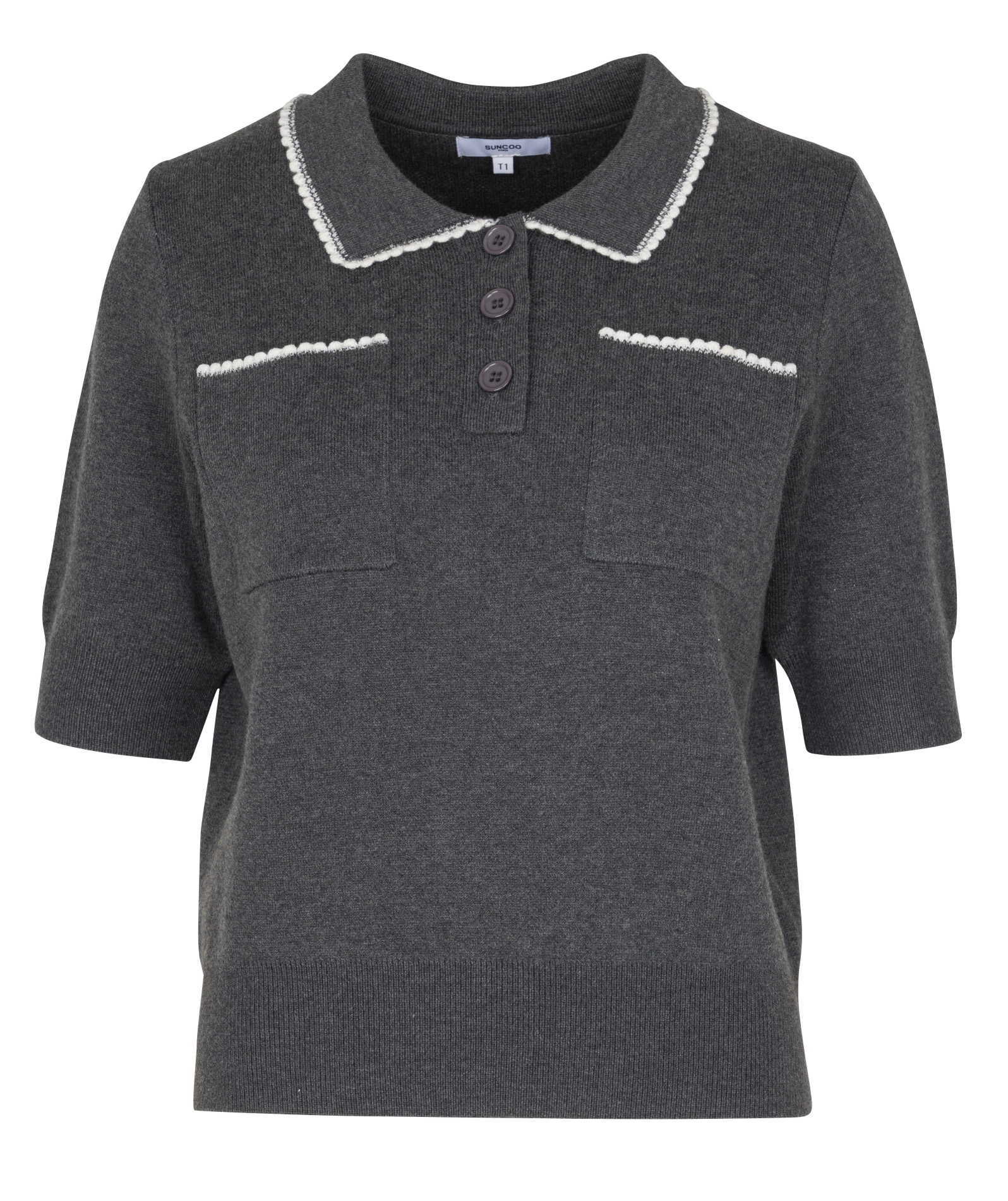 Pull col classqiue  SUNCOO Noir