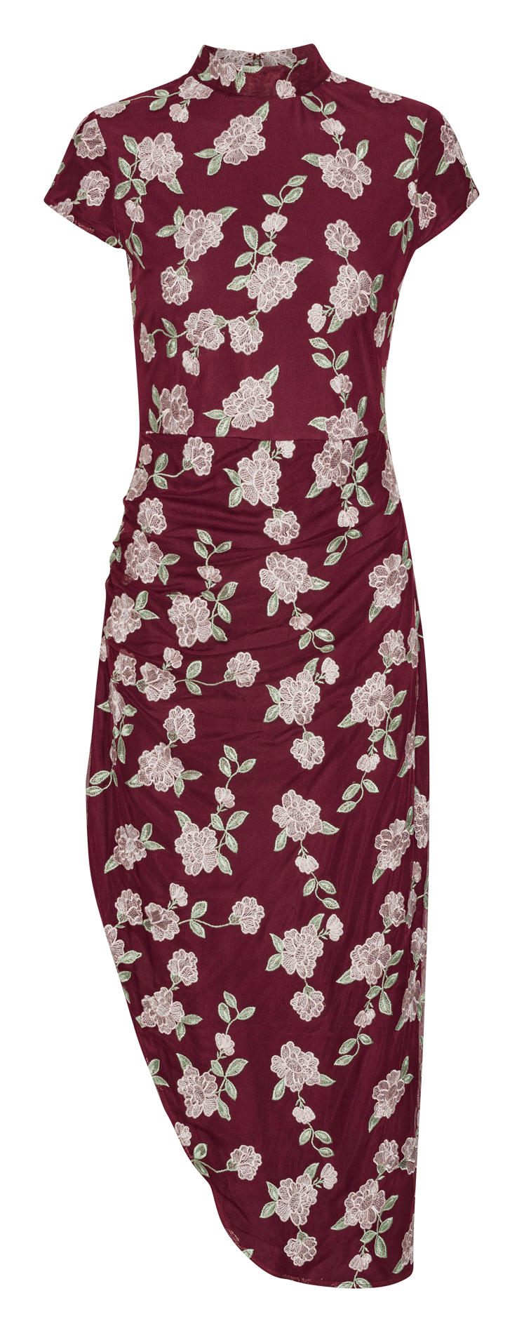 Long embroidered high-neck dress ROTATE Brown