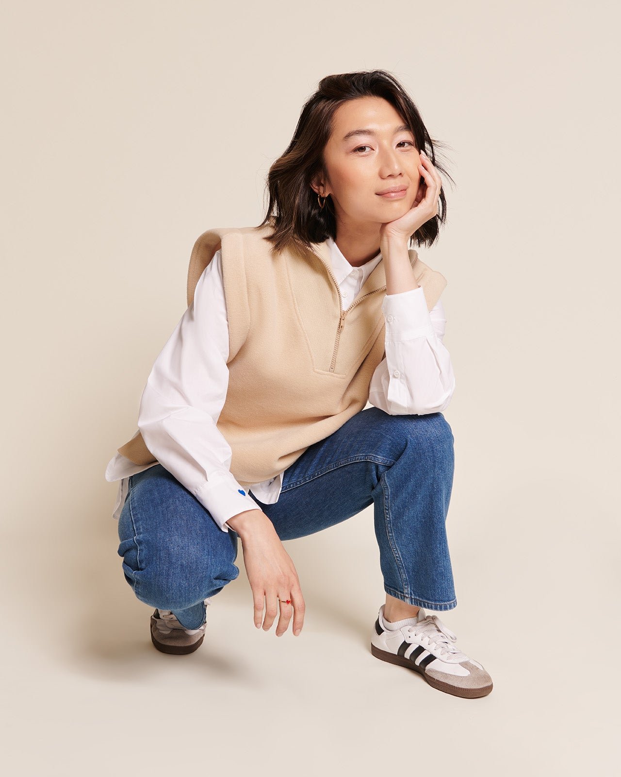 The sleeveless Vadim fleece in recycled fleece EMOI EMOI Beige