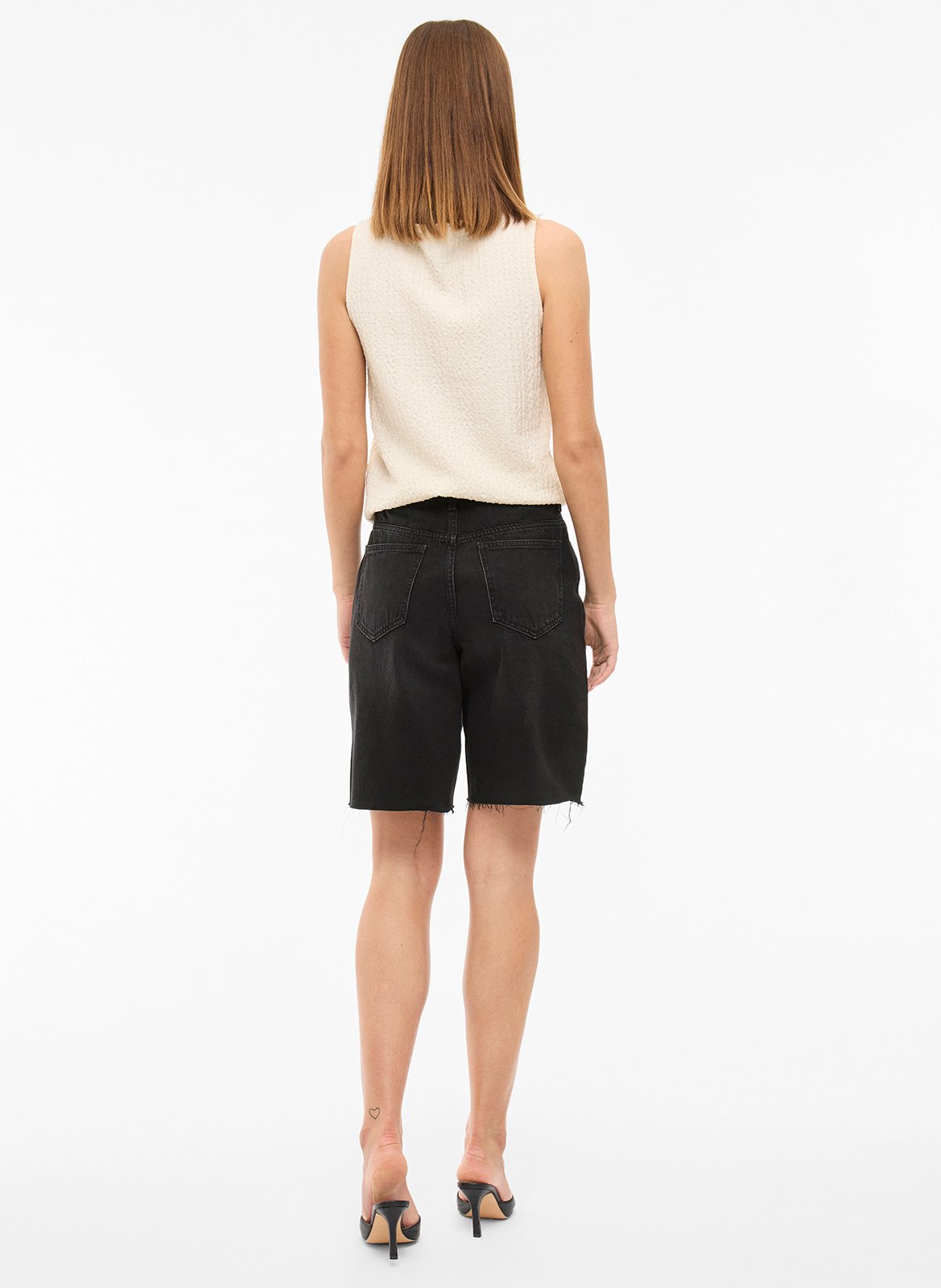 Bermuda droit en coton mélangé VILA Noir