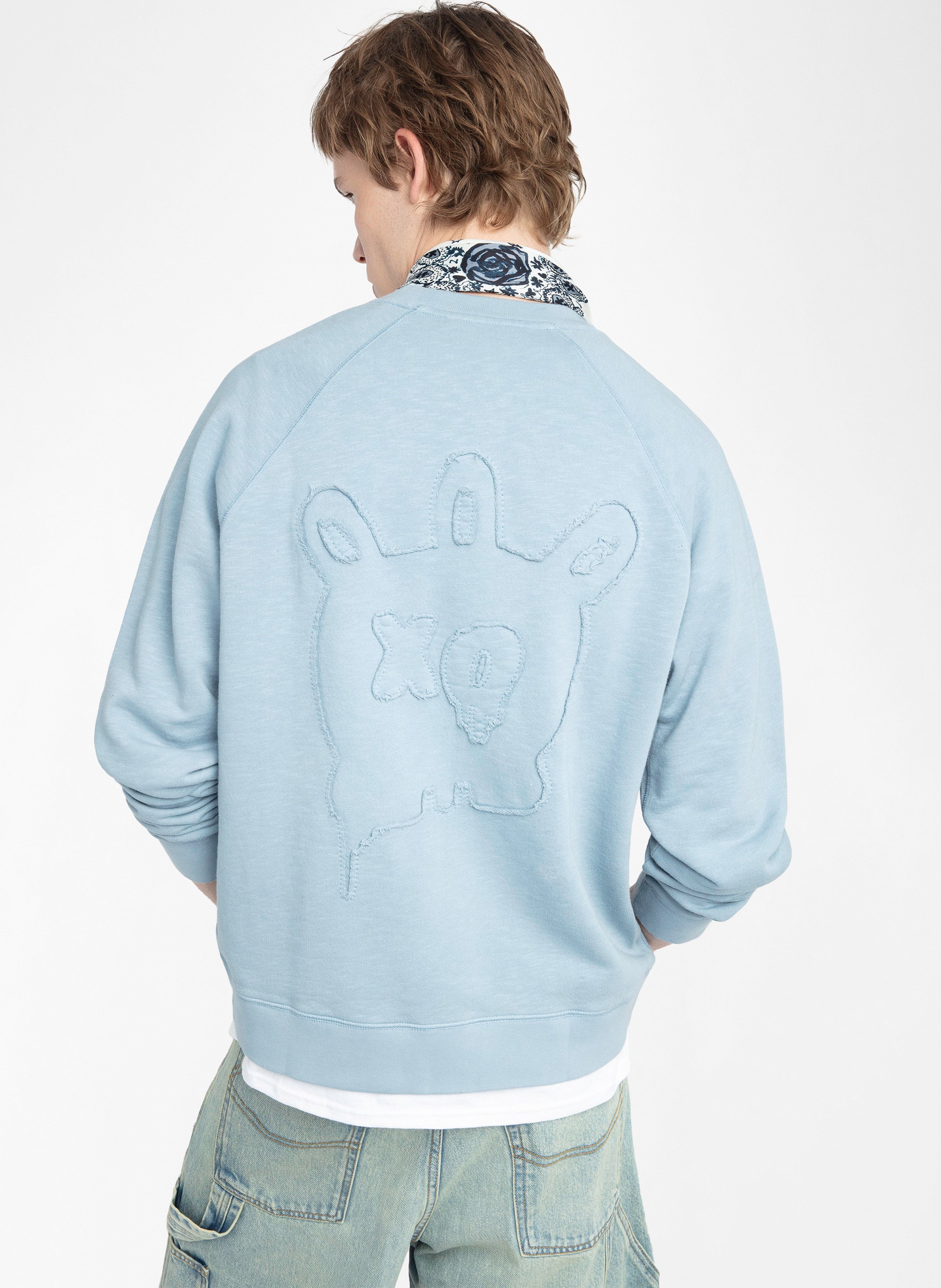 Sweat col rond en coton ZADIG&amp;VOLTAIRE Bleu